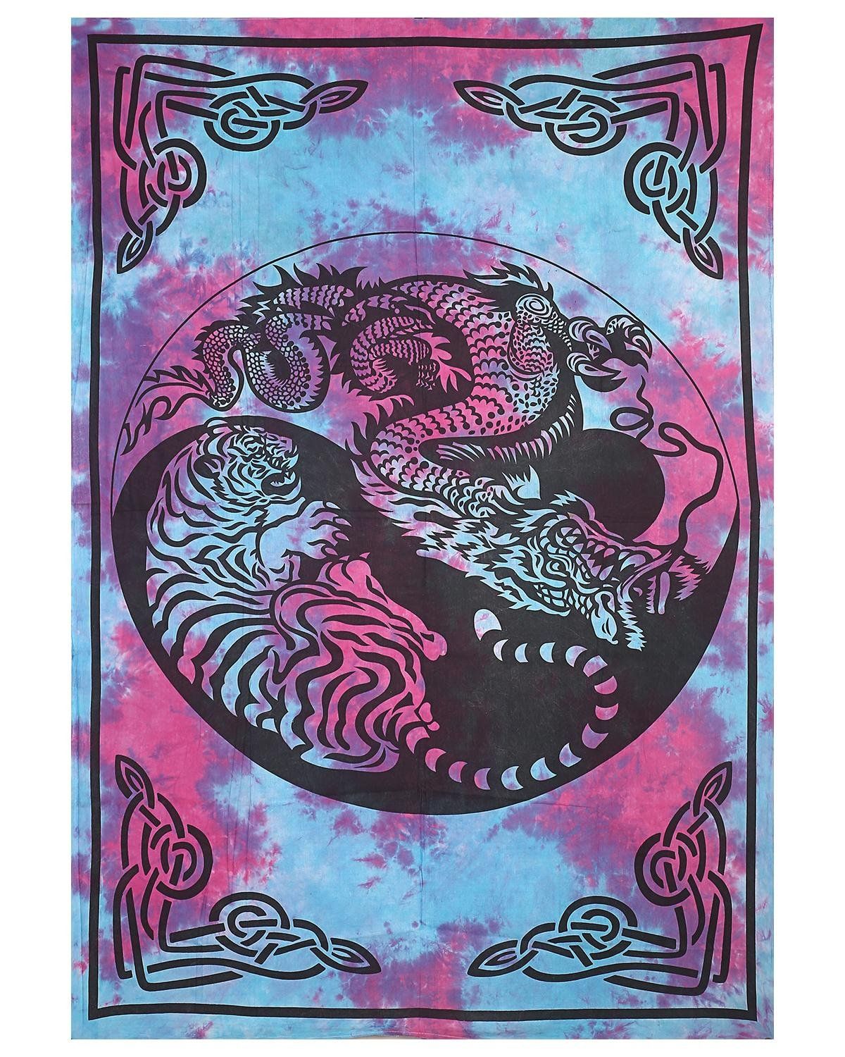 Yin Yang drago e tigre tie dye, 1200x1500 Verticale, Telefono