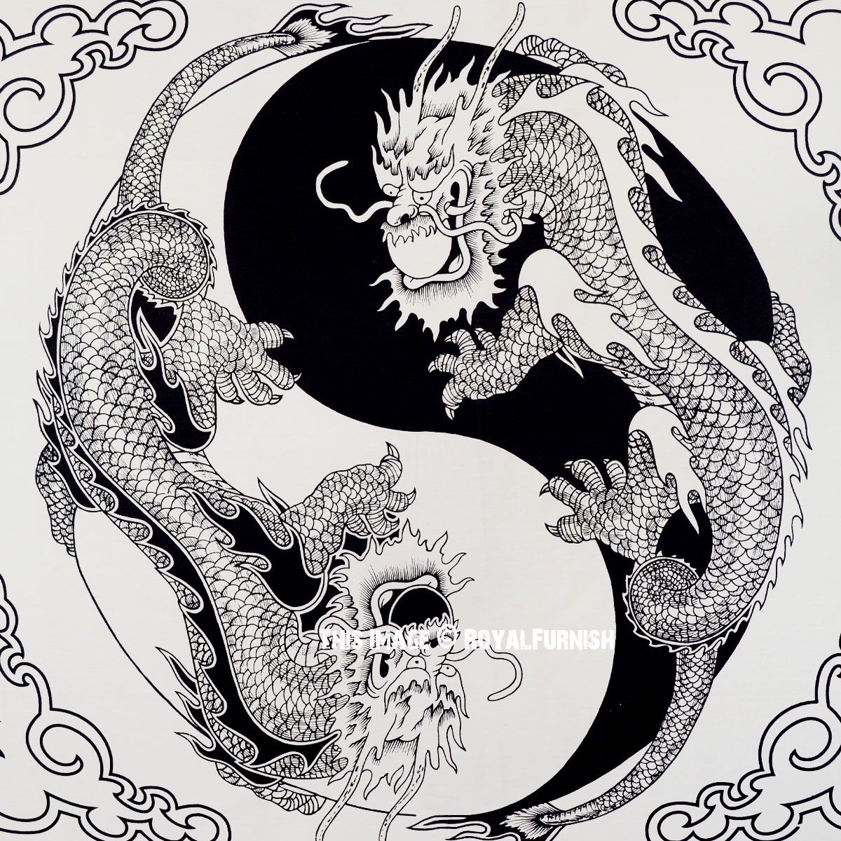 Draghi Yin Yang bianco e nero, 1200x1200 HD, ROG Asus Laptop