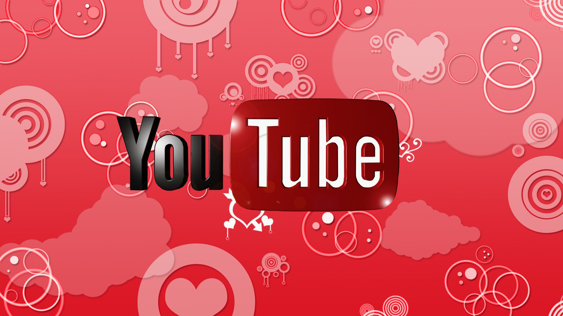 Logo YouTube bianco su rosso, 1920x1080 Full HD, PC Desktop