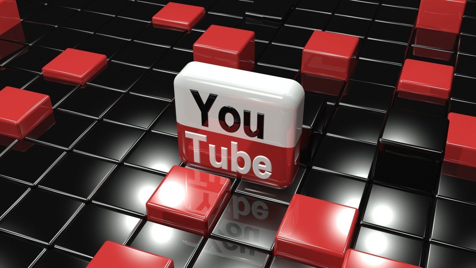 Logo YouTube sfondo rosso cuori, 1920x1080 1080p, Desktop