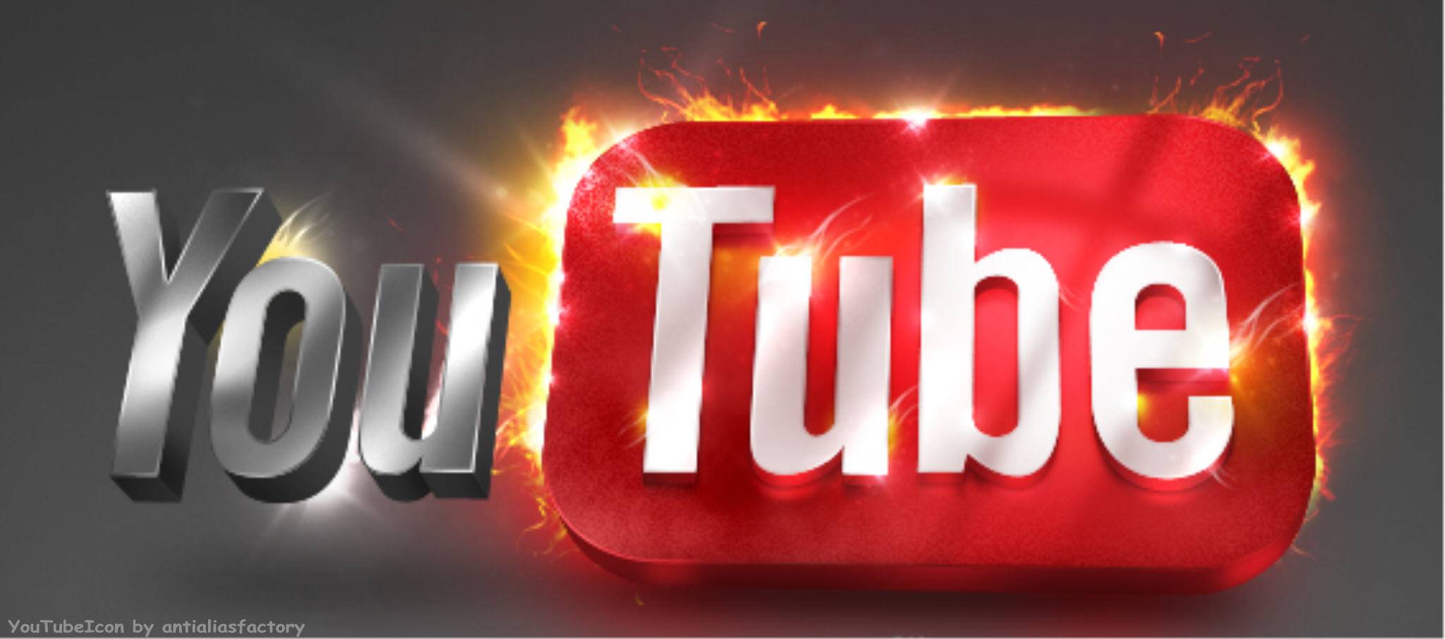Logo YouTube in fiamme, 2048x906 21:9, iMac