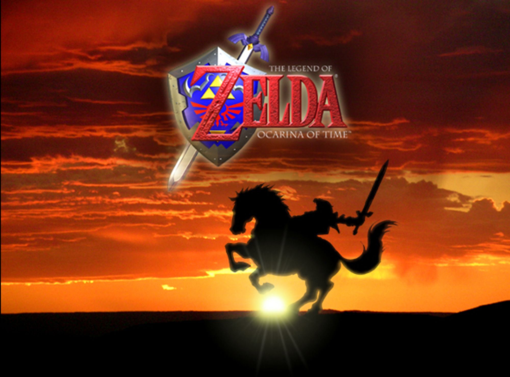 Zelda Ocarina of Time logo tramonto, 2000x1476 Hi-Res, PC