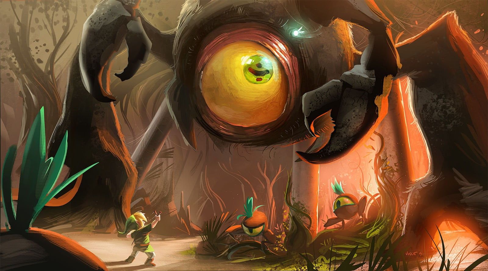Link contro mostro Zelda, action-adventure, 1600x890 900p, PC