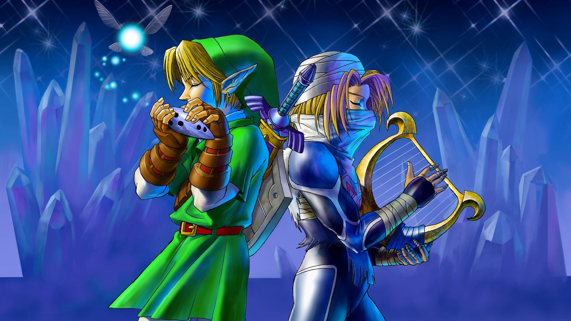 Link e Sheik, Ocarina of Time, 1920x1080 Full HD, Laptop