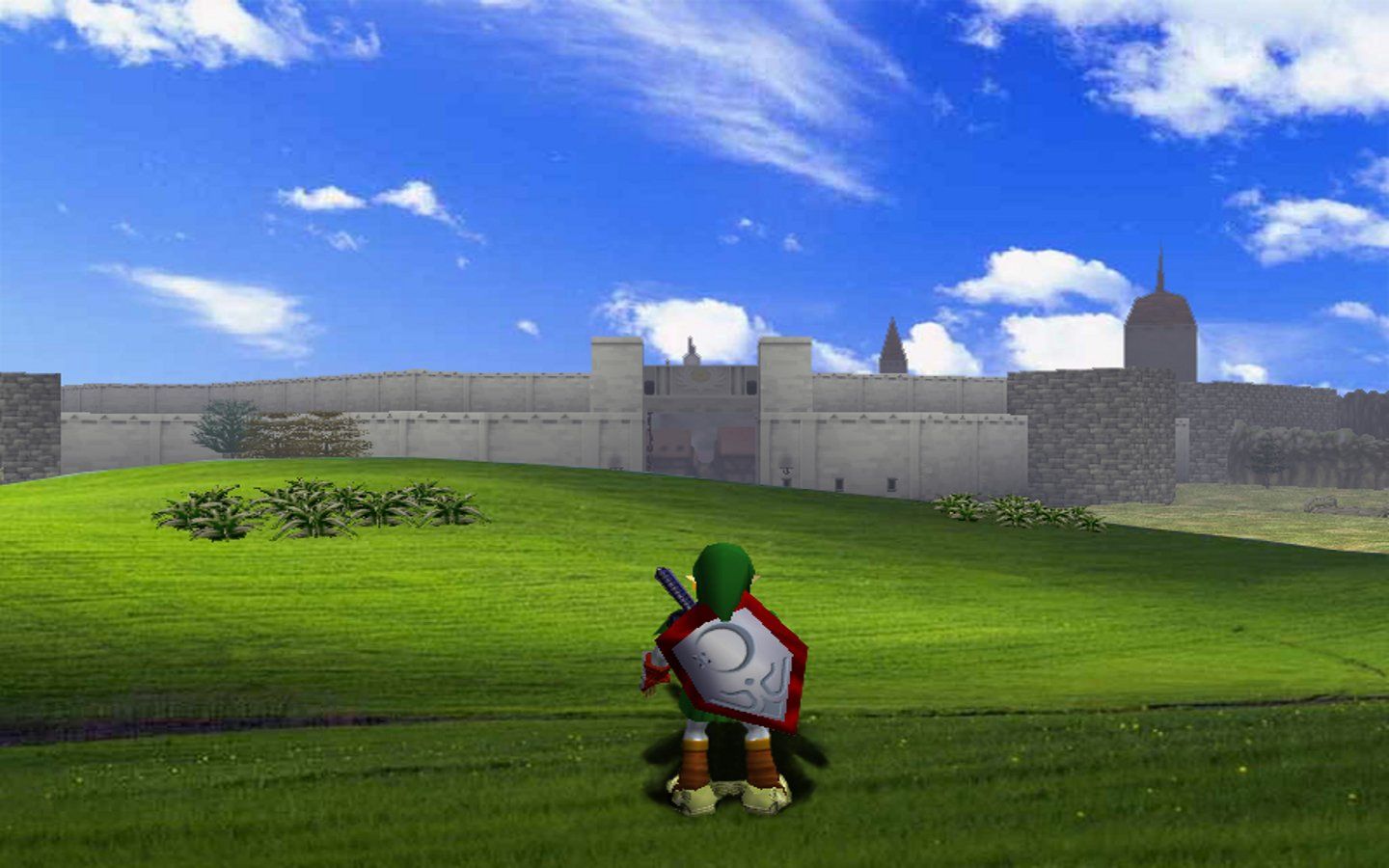 Link davanti castello Hyrule, 1440x900 HD, Desktop