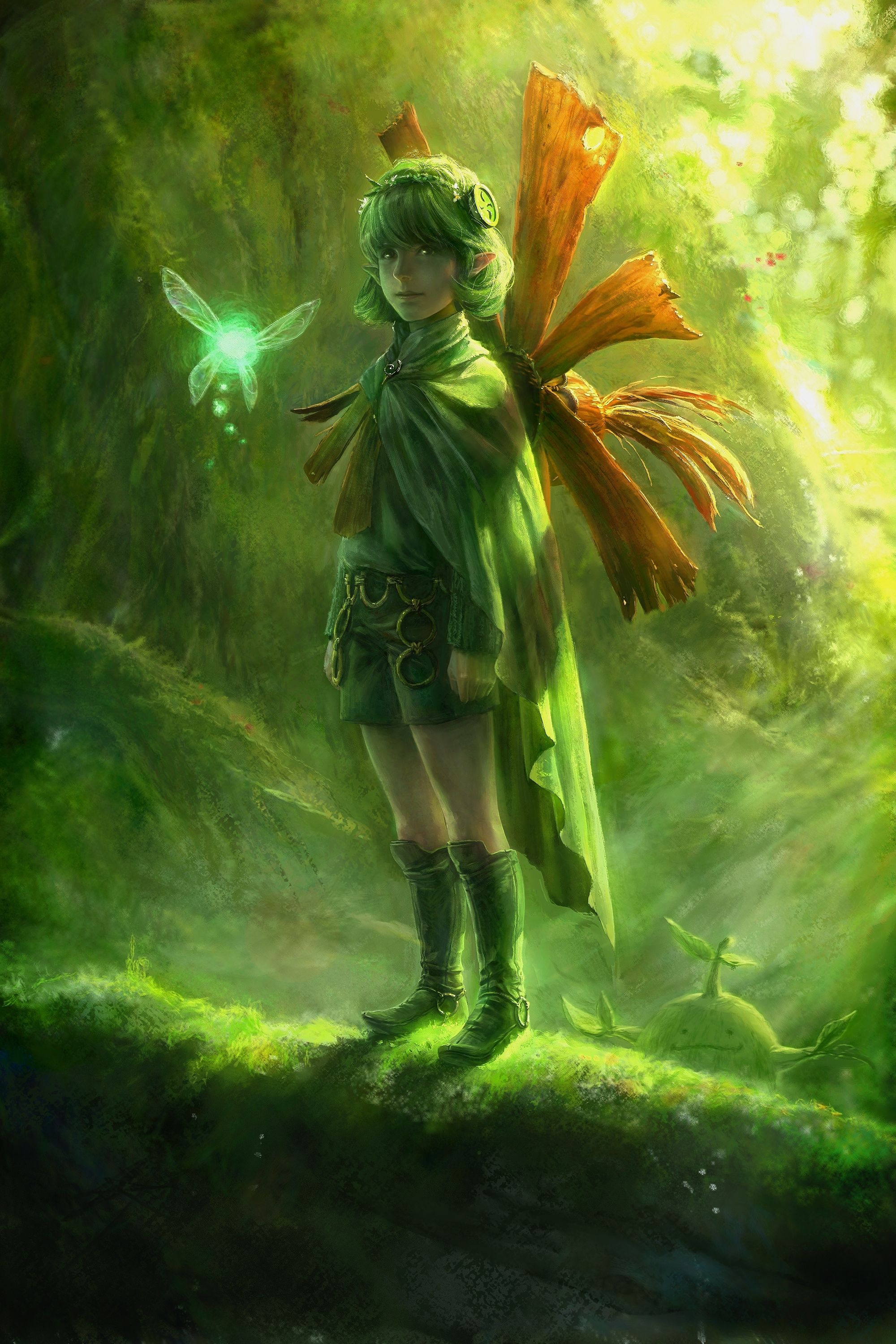 Saria con fatina nella foresta, 2000x3000 Full HD Verticale, iPhone