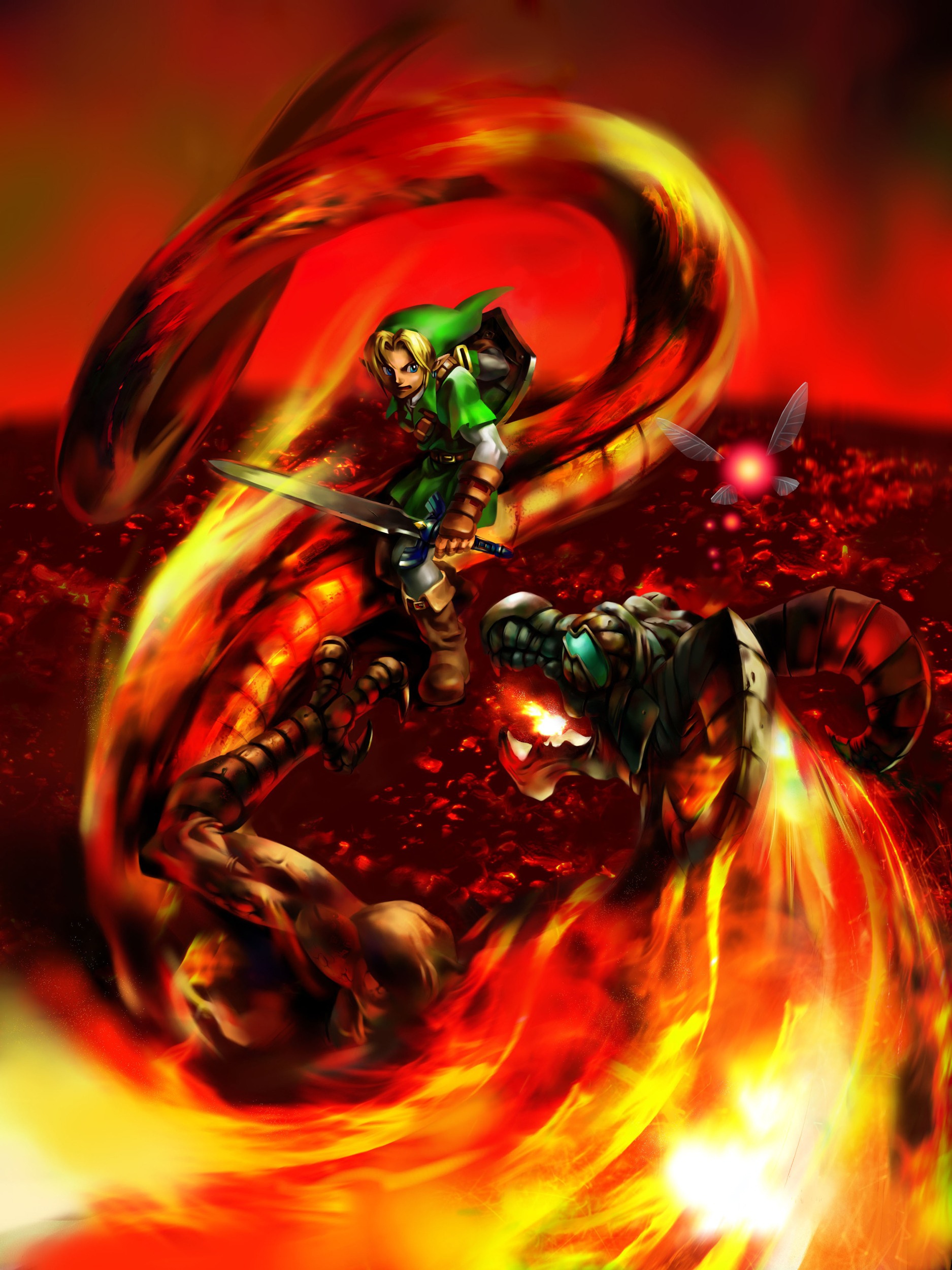 Link combatte drago di fuoco, 1875x2500 Full HD Verticale, iPhone