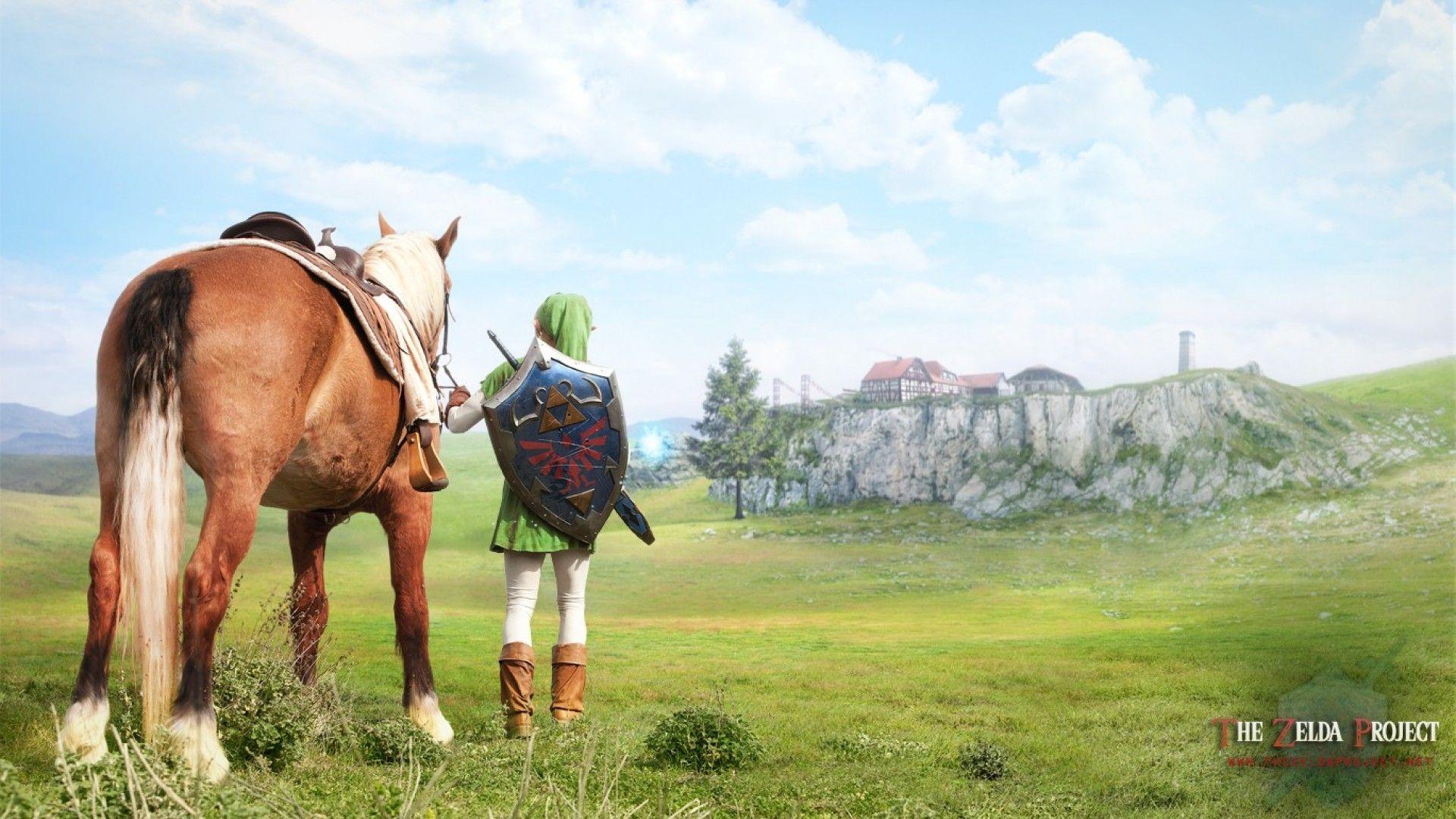 Link con cavallo Epona, campo, 1920x1080 Full HD 1080p, Desktop