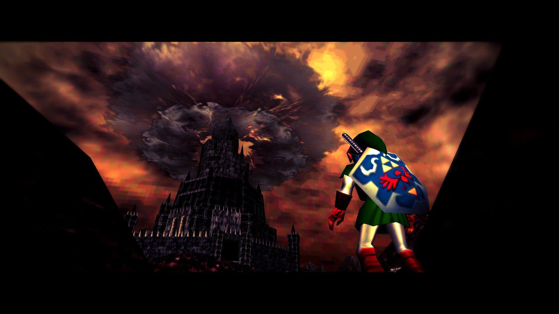 Link, Zelda Ocarina of Time, castello, 1920x1080 Full HD, PC