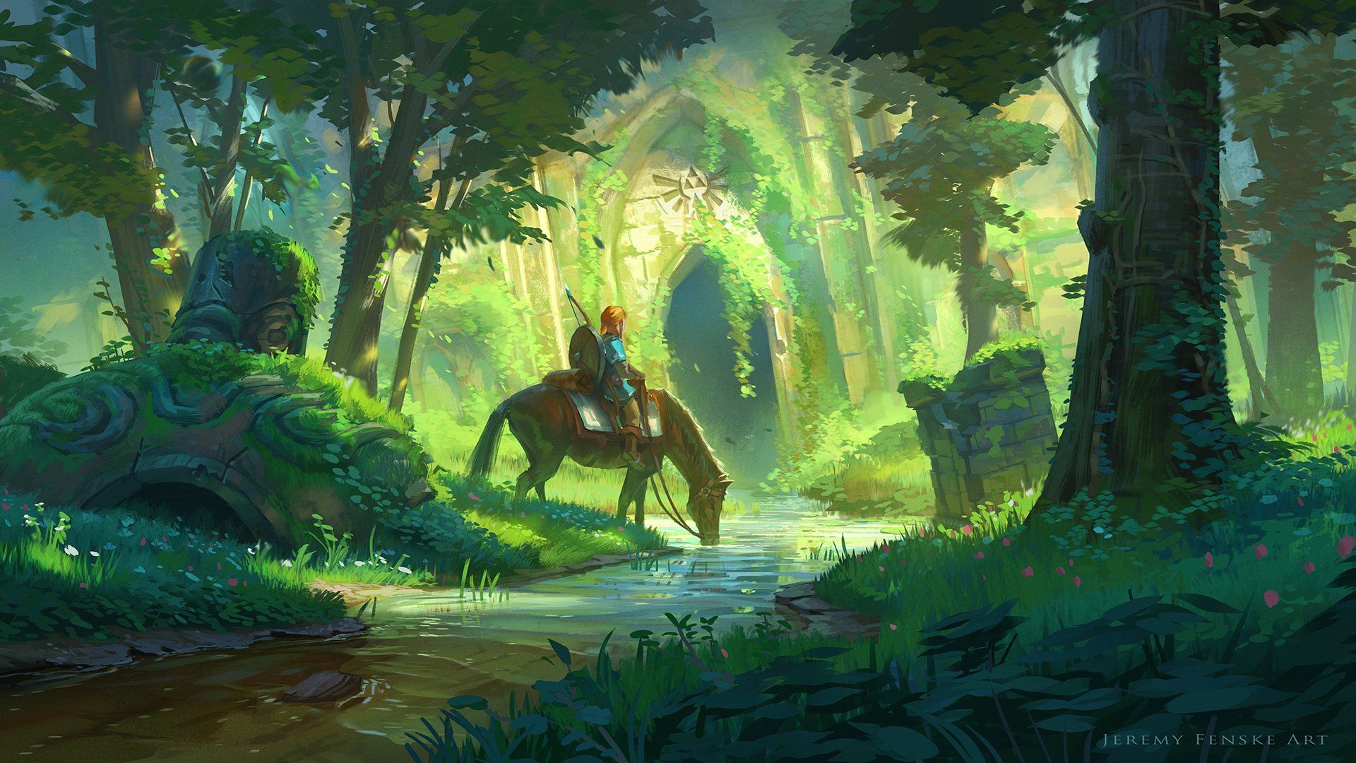 Link a cavallo nella foresta, 1920x1080 Full HD, Laptop