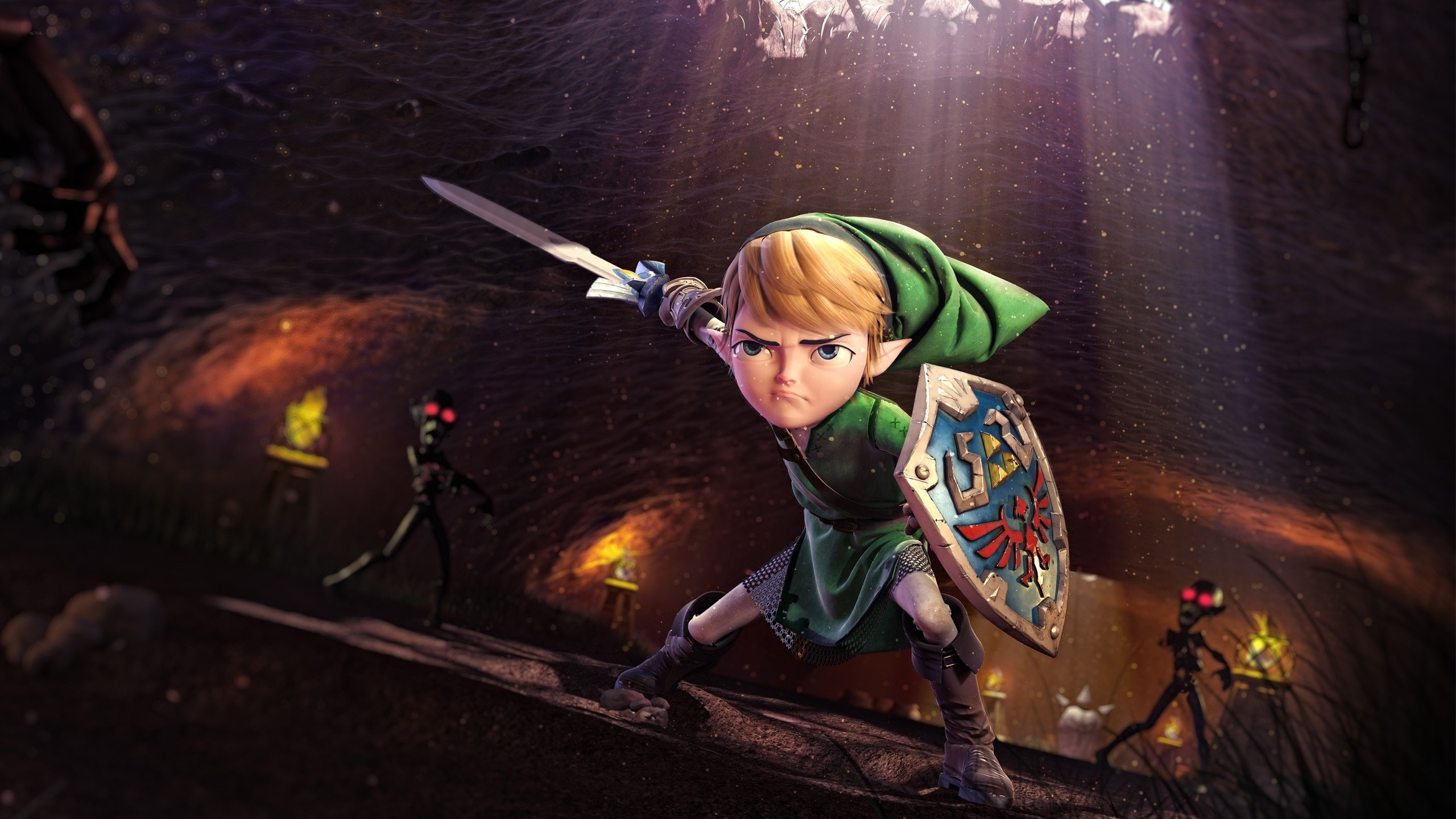 Link con spada e scudo, 2560x1440 1440p, Desktop