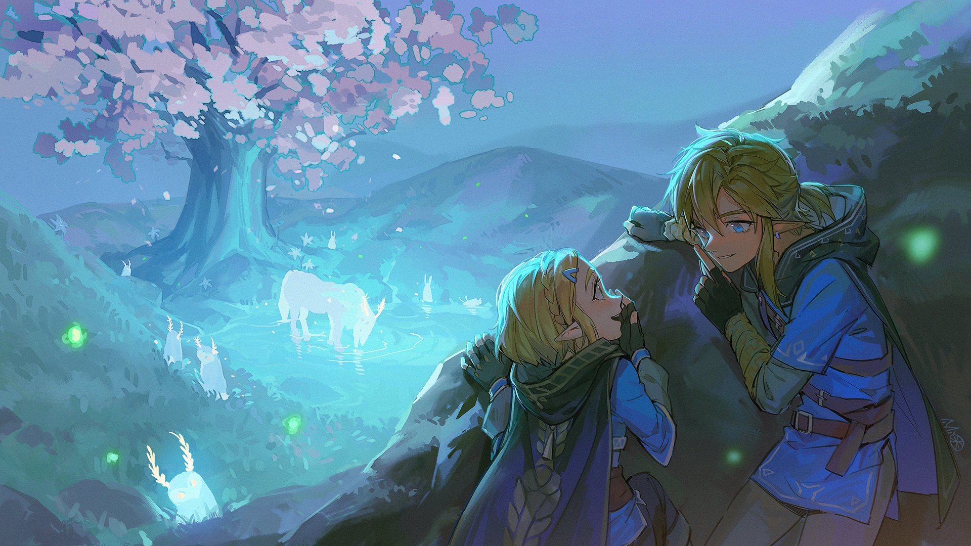 Link e Zelda, cavallo bianco, The Legend of Zelda, 1920x1080 Full HD 1080p, Desktop