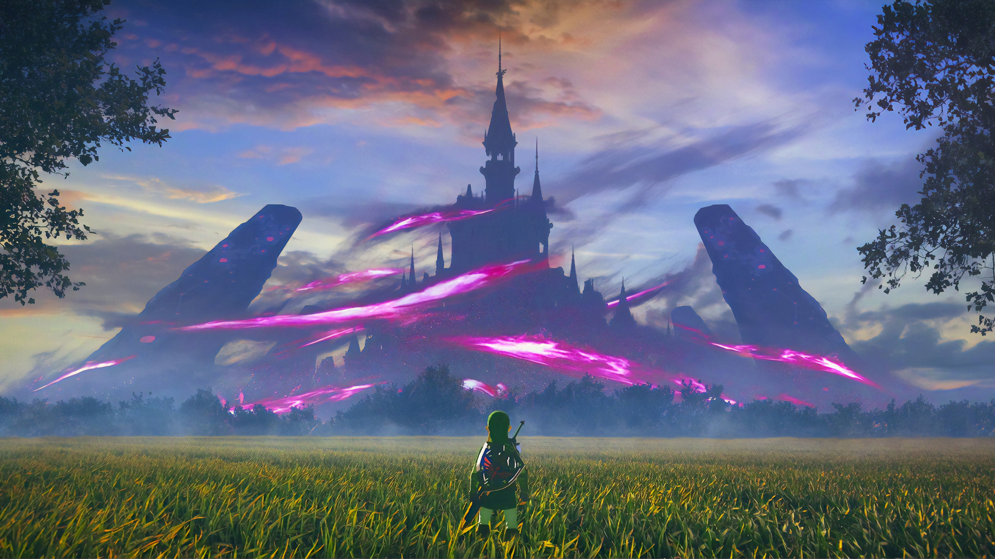 Link castello volante Zelda, 3840x2160 4K, Desktop 4K