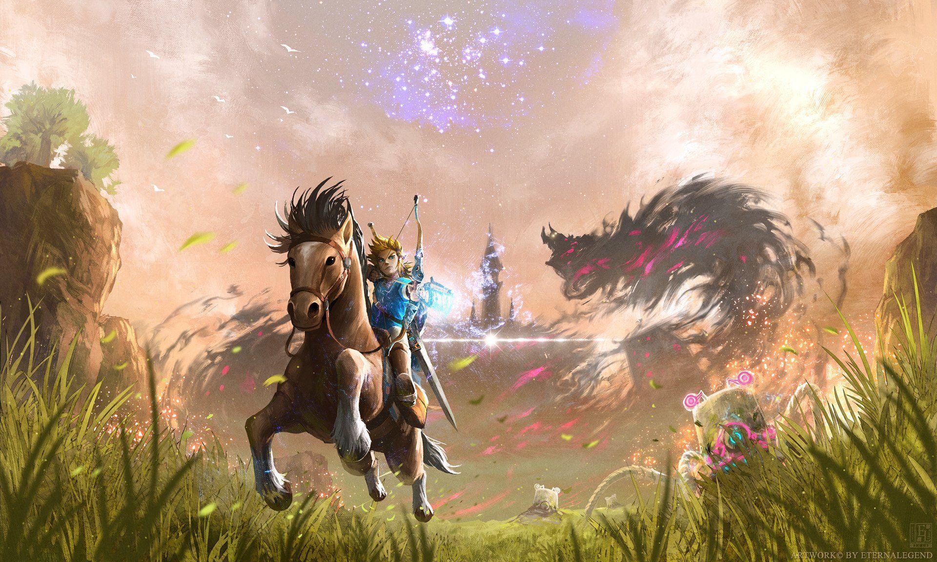 Link a cavallo, Breath of the Wild, 1920x1152 Full HD, Desktop