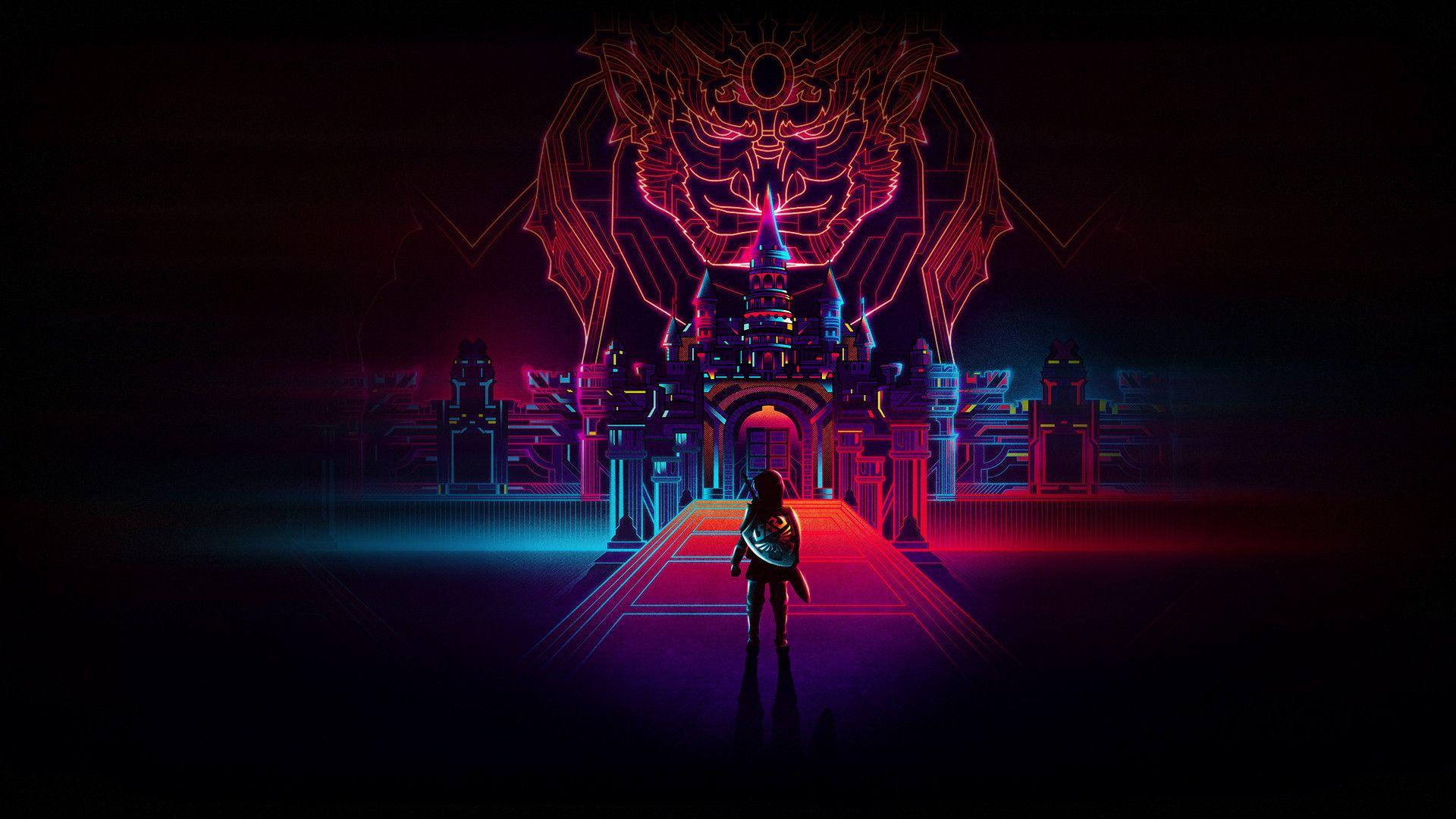 Link silhouette castello neon, 1920x1080 Full HD 1080p, PC Desktop