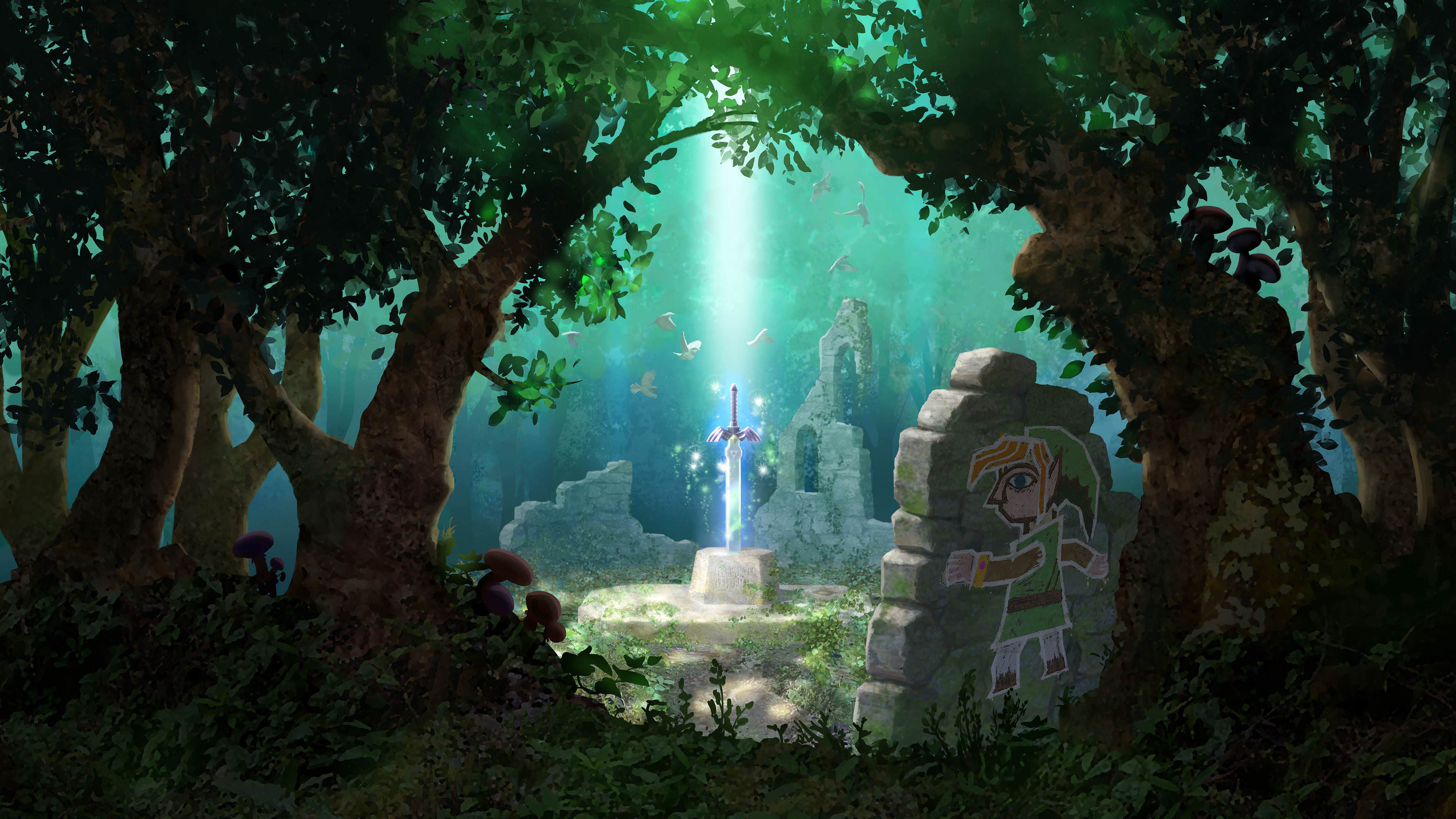 Master Sword foresta Zelda, 3840x2160 4K Ultra HD, Monitor 4K