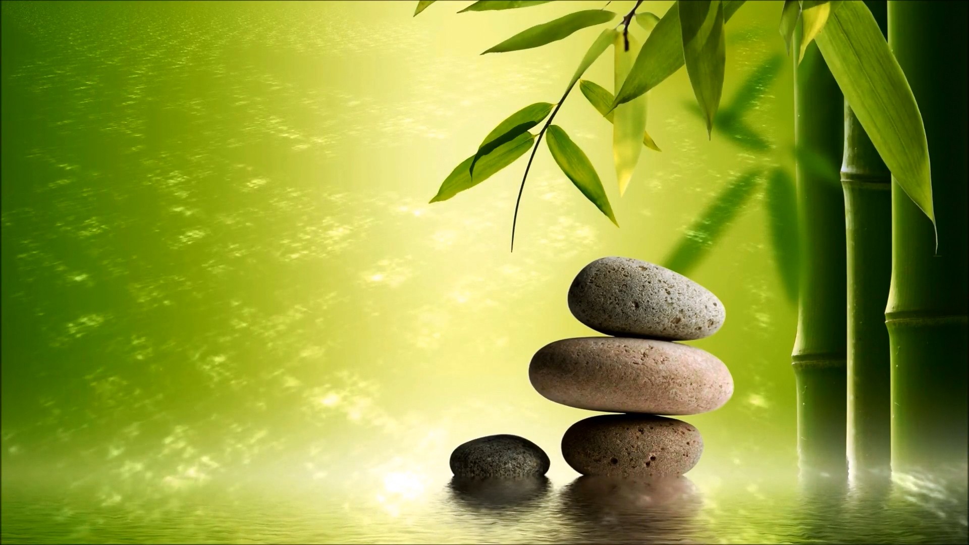 Pietre zen e bambù verde, 1920x1080 Full HD 1080p, PC