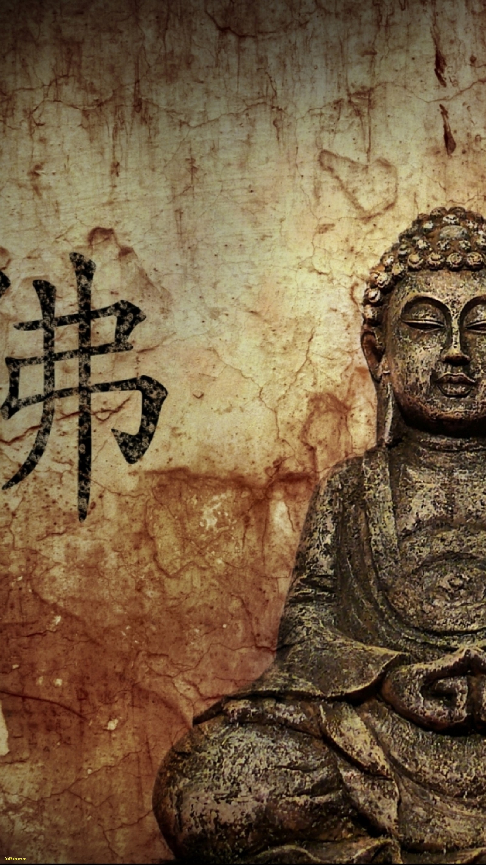 Statua Buddha carattere cinese, 1600x2844 Verticale, Mobile