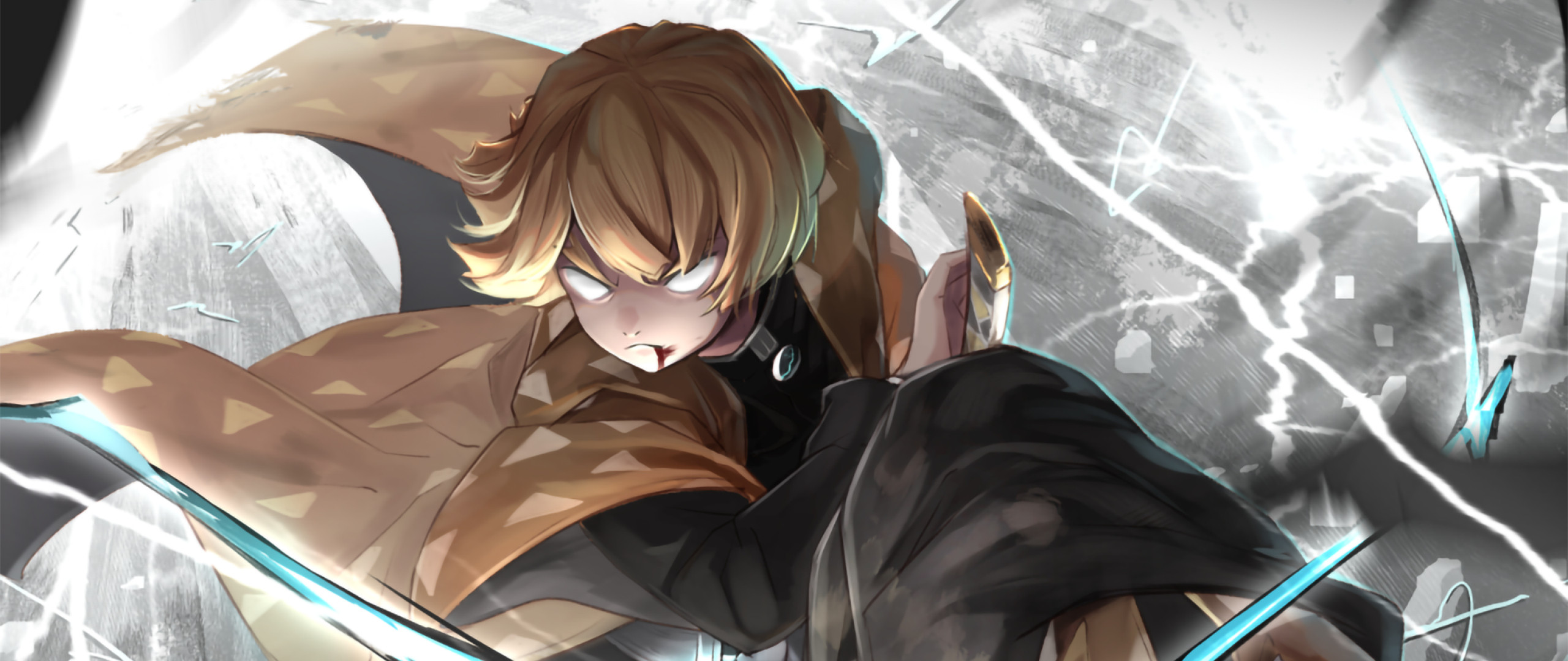 Zenitsu Agatsuma, Demon Slayer, 2560x1080 Ultrawide, Dual Monitor