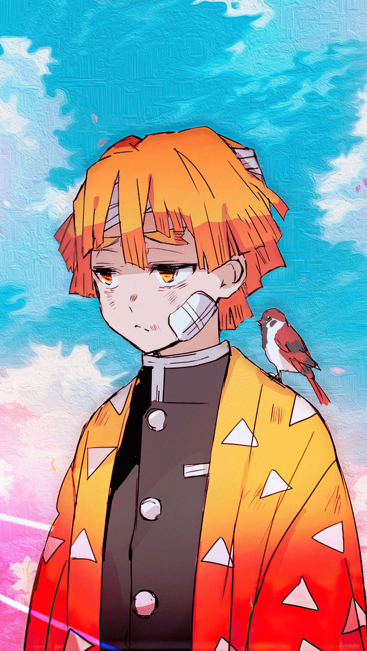 Zenitsu Agatsuma anime cielo, 1220x2160 Full HD Verticale, iPhone