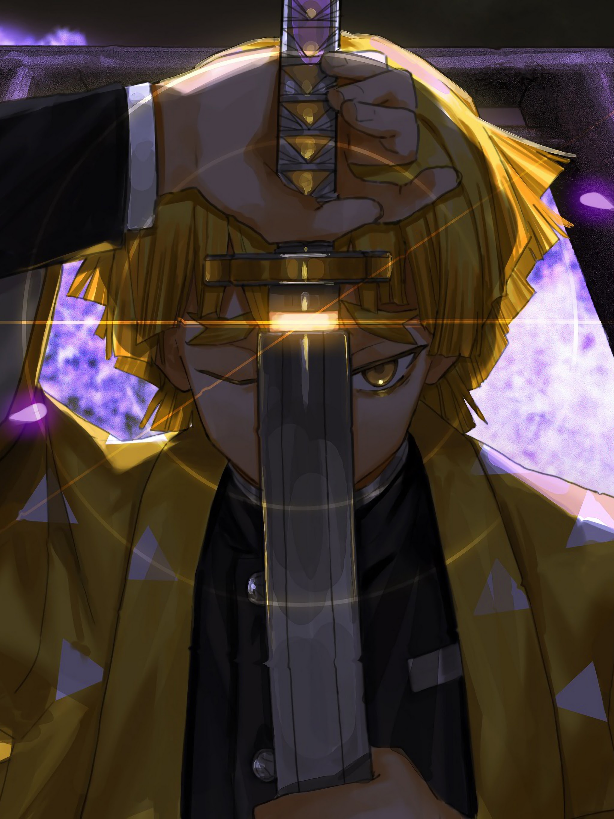 Zenitsu Agatsuma Demon Slayer, 2048x2732 Full HD Verticale, Smartphone