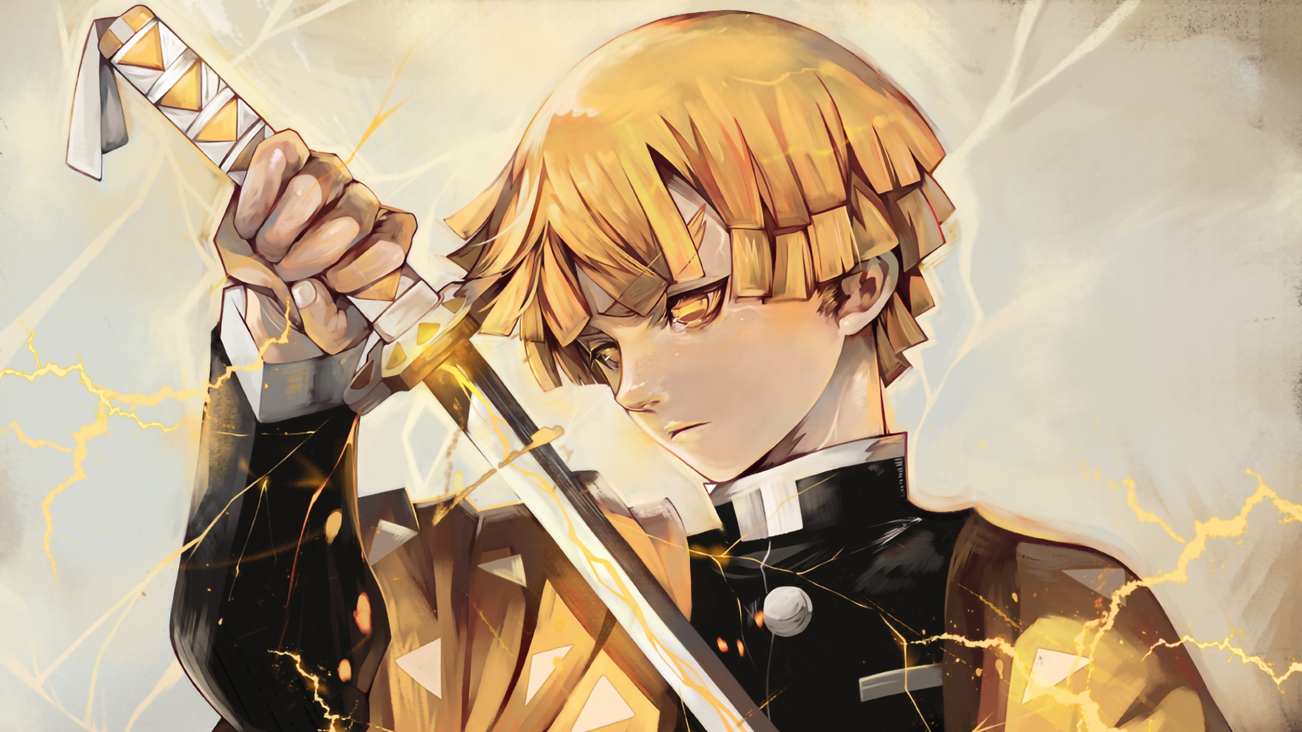 Zenitsu Demon Slayer spada, 2560x1440 1440p, Monitor Gaming