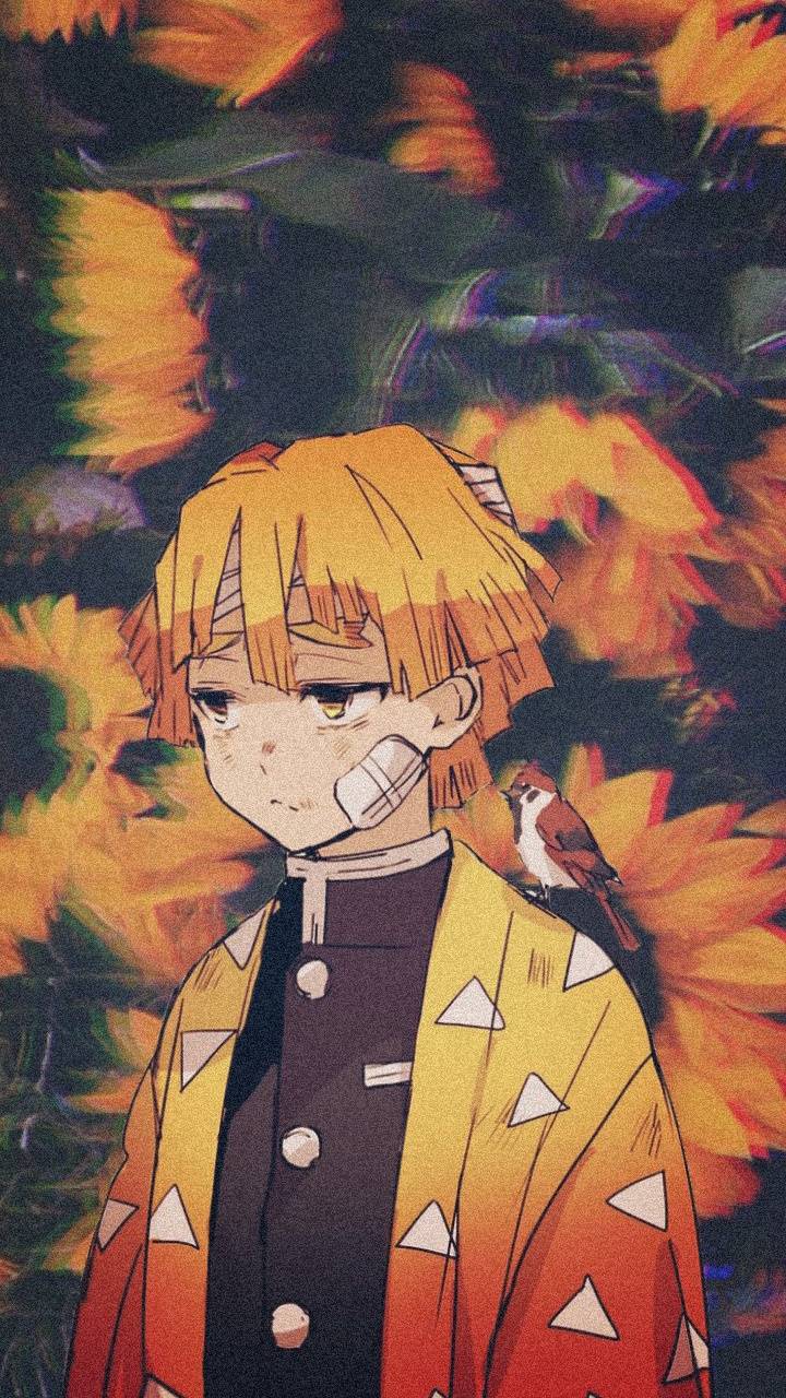 Zenitsu Demon Slayer girasoli, 720x1280 Full HD Verticale, iPhone