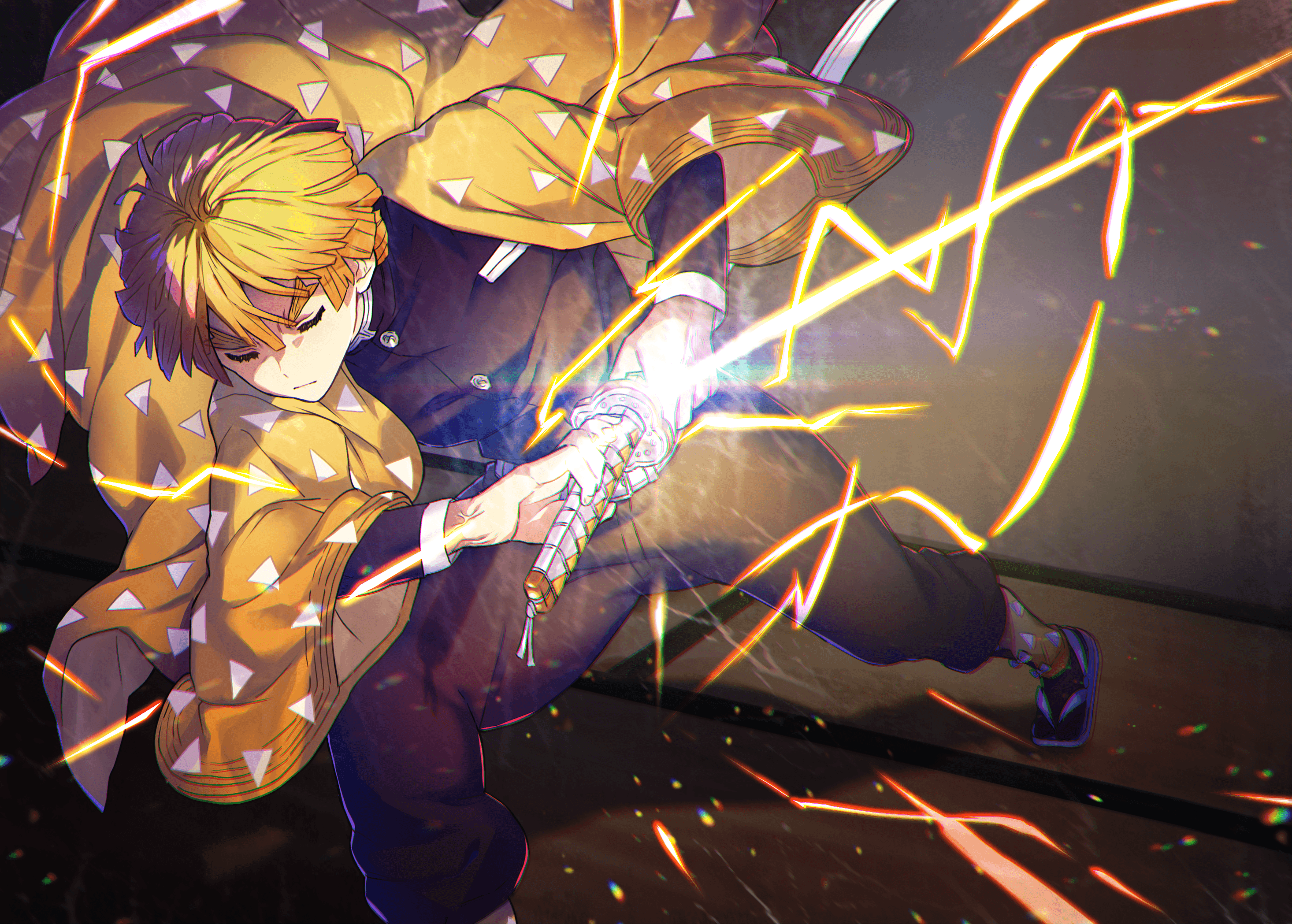 Zenitsu Demon Slayer fulmine, 2932x2097 2K+, Desktop