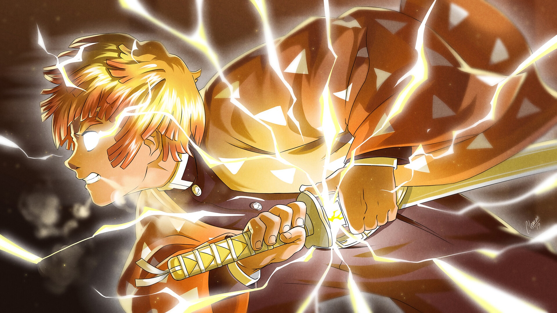 Zenitsu Demon Slayer fulmini, 1920x1080 Full HD, Laptop