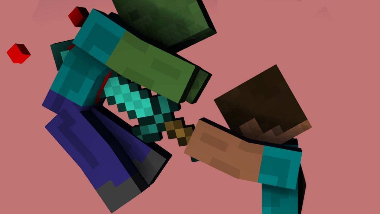 Zombie Minecraft in caverna, 1280x720 720p, iMac