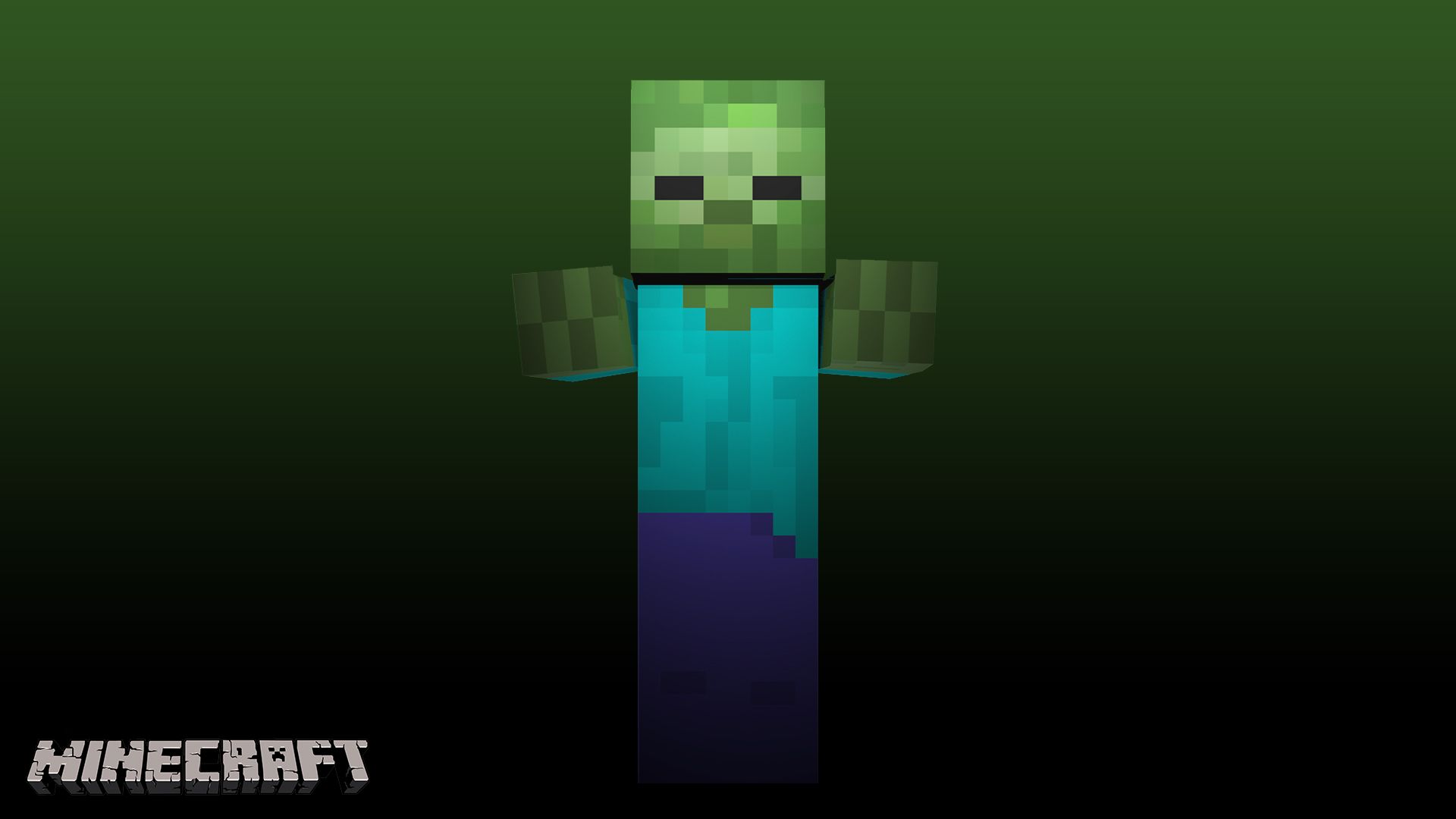 Occhi zombie Minecraft pixelati, 1920x1080 Full HD, Desktop
