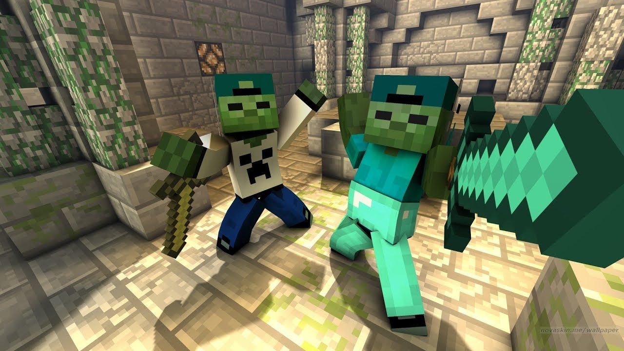 Minecraft Steve scheletro combattimento, 1920x1080 Full HD, Desktop