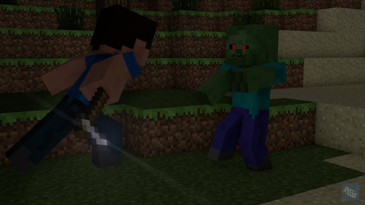 Zombie Minecraft nel Nether, 1280x720 720p, PC