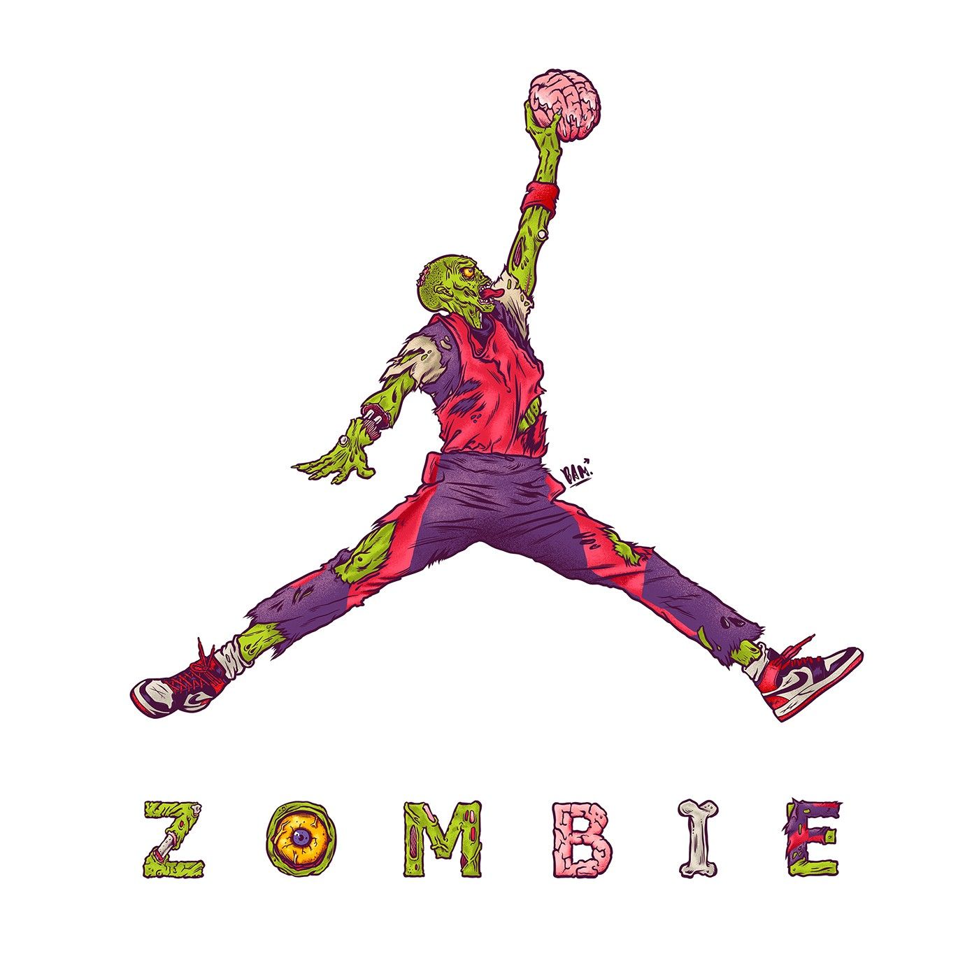 Logo Jordan zombie con pallone, 1400x1400 HD, Notebook Gaming