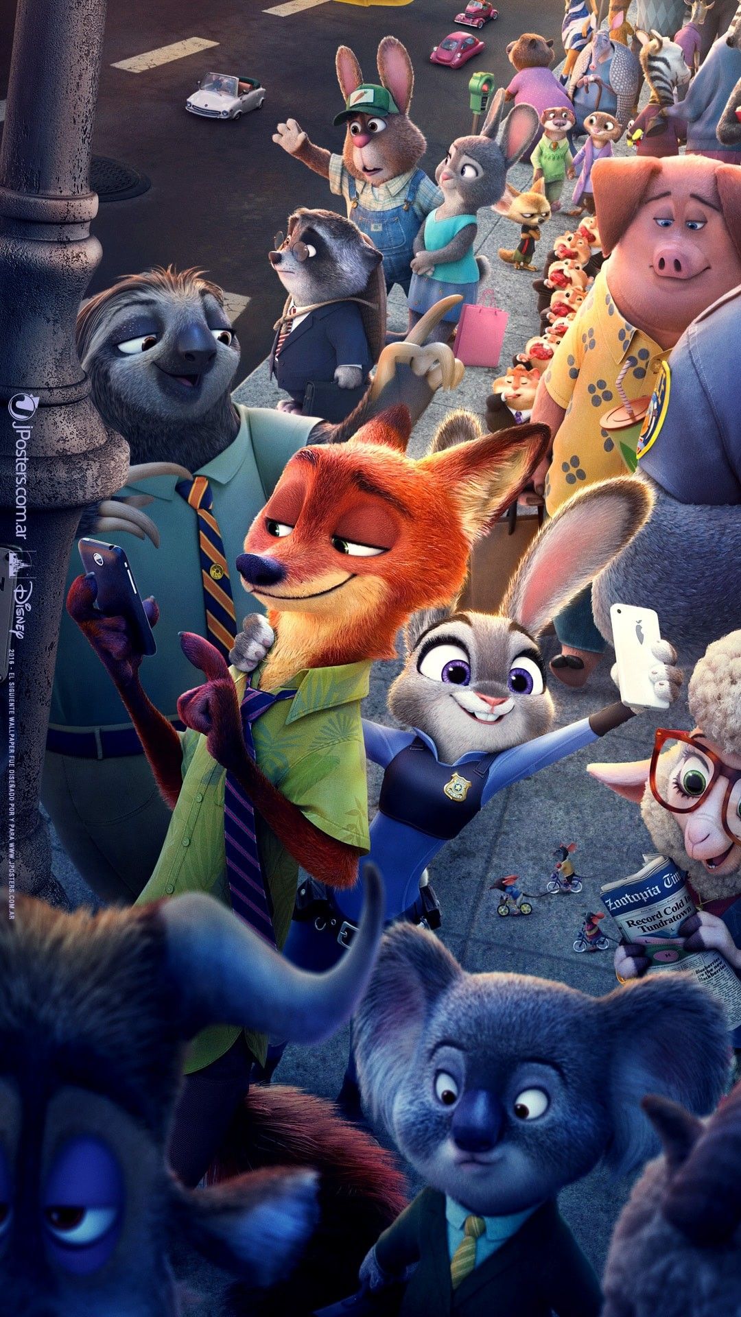 Finnick Zootopia con cuffie, 1536x2732 Verticale, OnePlus