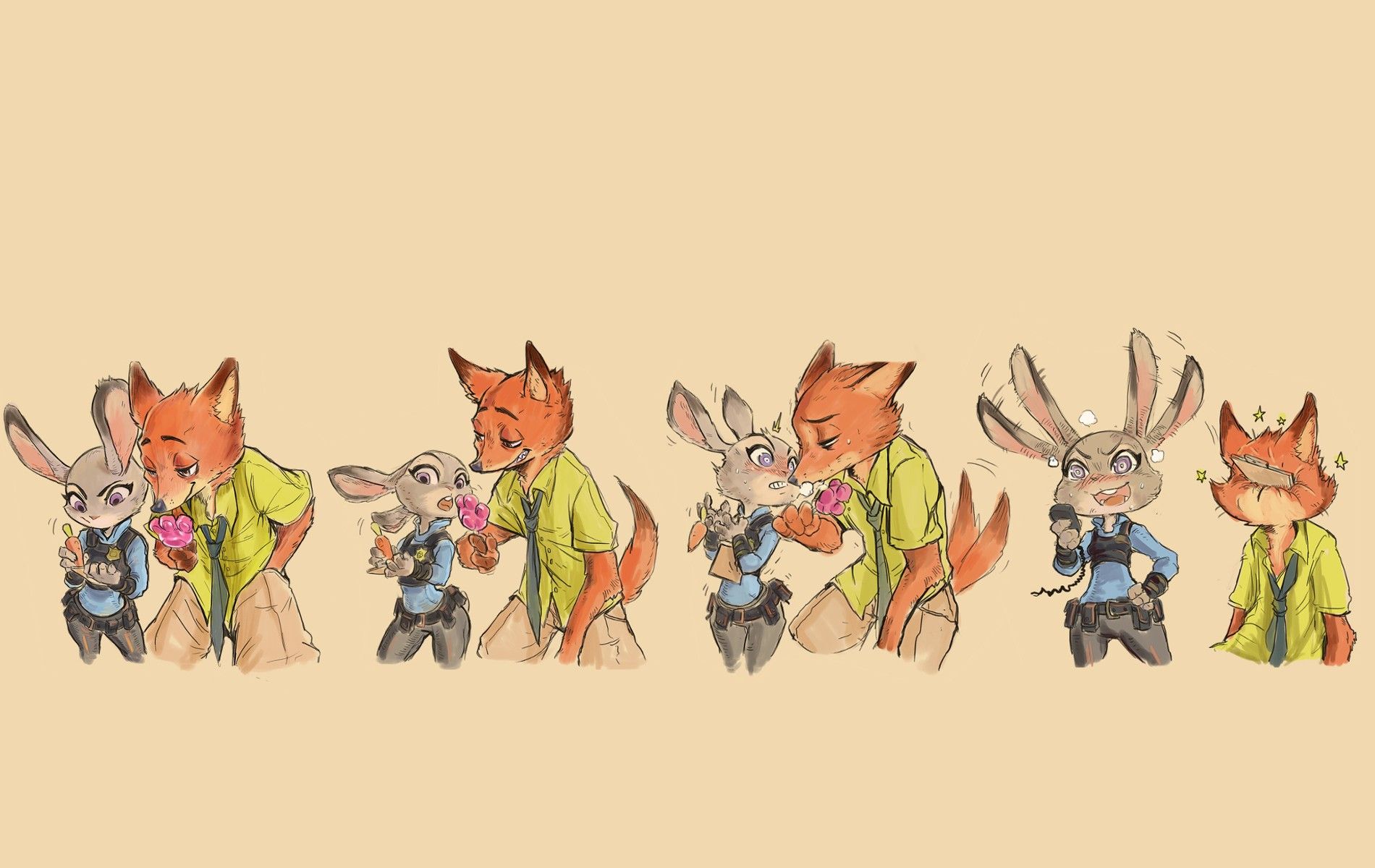 Personaggi Zootopia gruppo, 1080x1920 Full HD Verticale, Smartphone