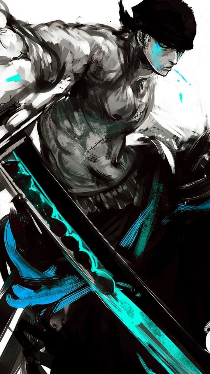 Zoro One Piece spada blu, anime pirati, 720x1280 Verticale, Telefono
