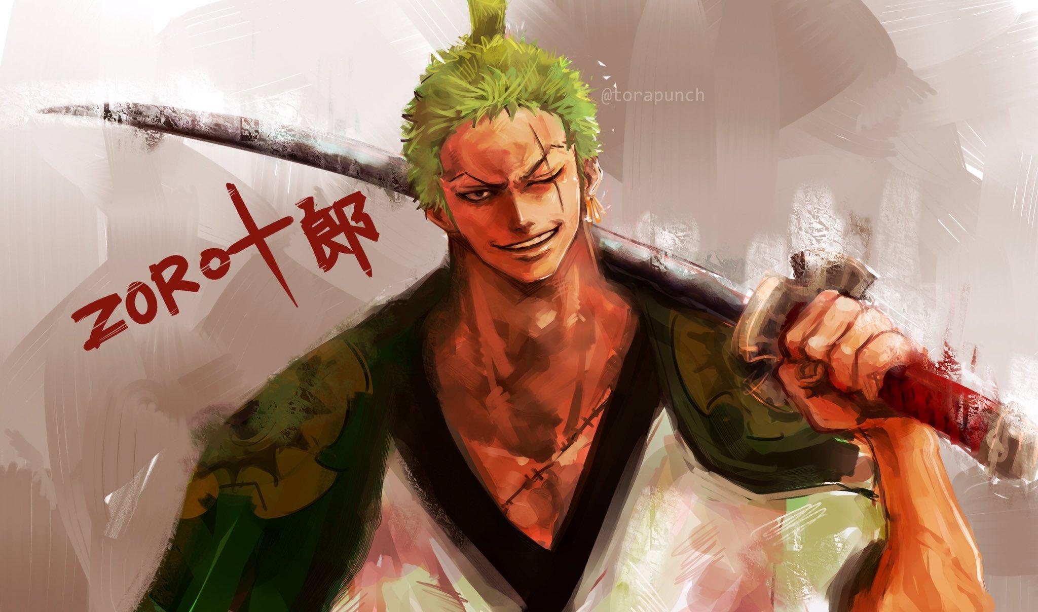 Zoro One Piece spada, anime pirati, 2048x1208 alta risoluzione, Desktop
