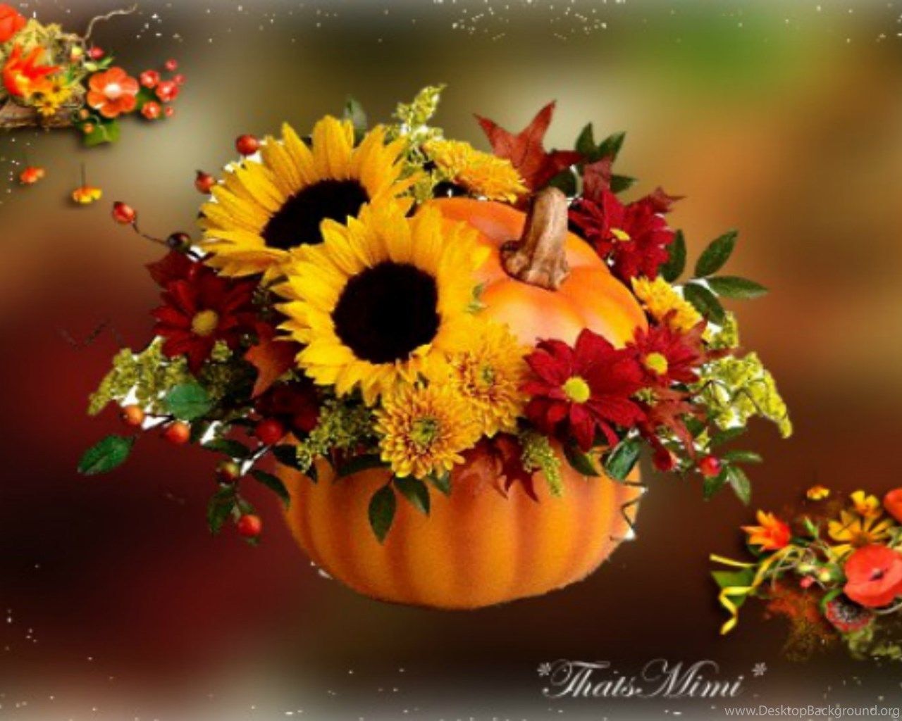 Zucca con girasoli autunnali, 1280x1024 HD, Desktop