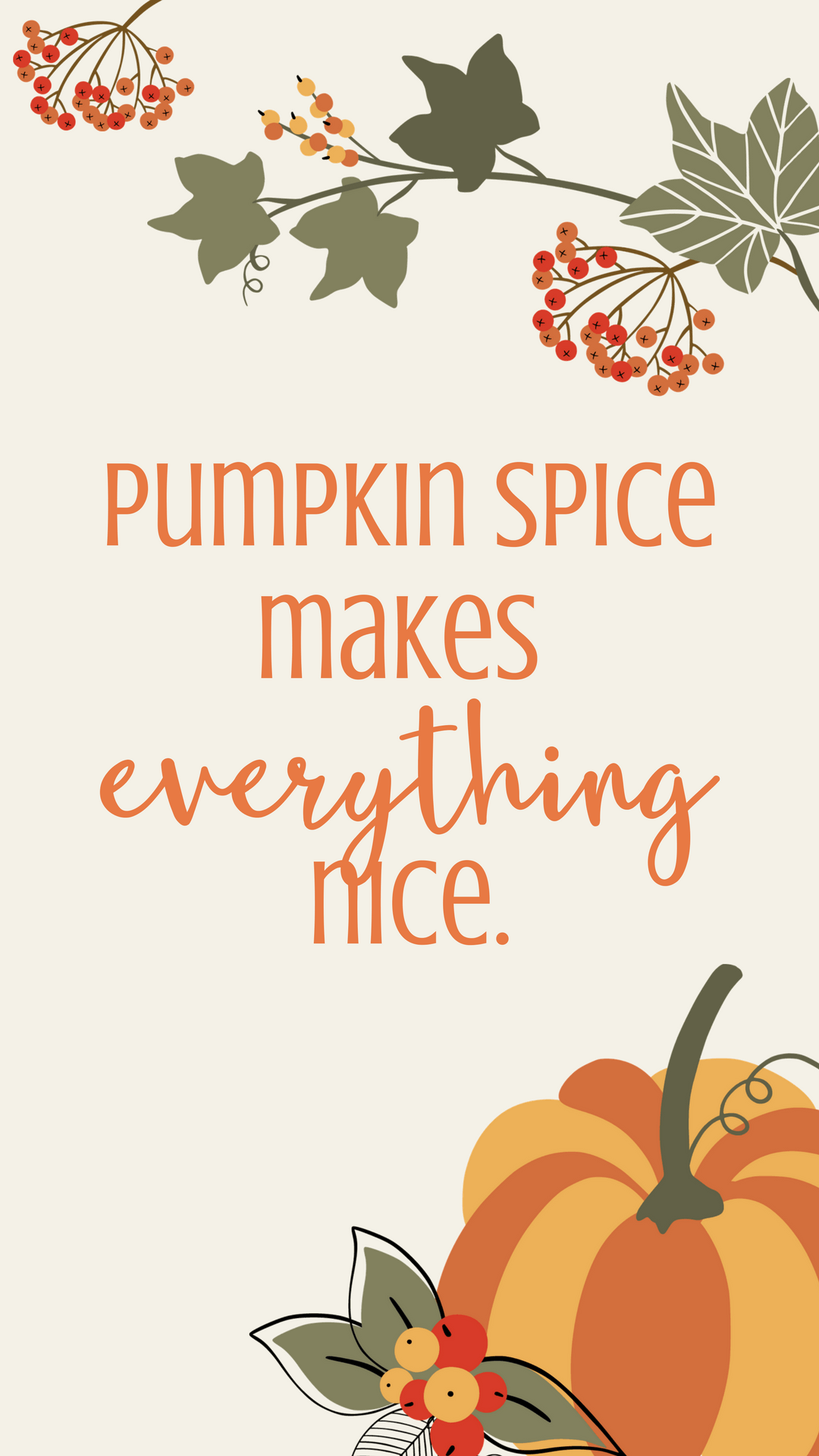 Zucca e testo pumpkin spice, 1080x1920 Full HD Verticale, iPhone