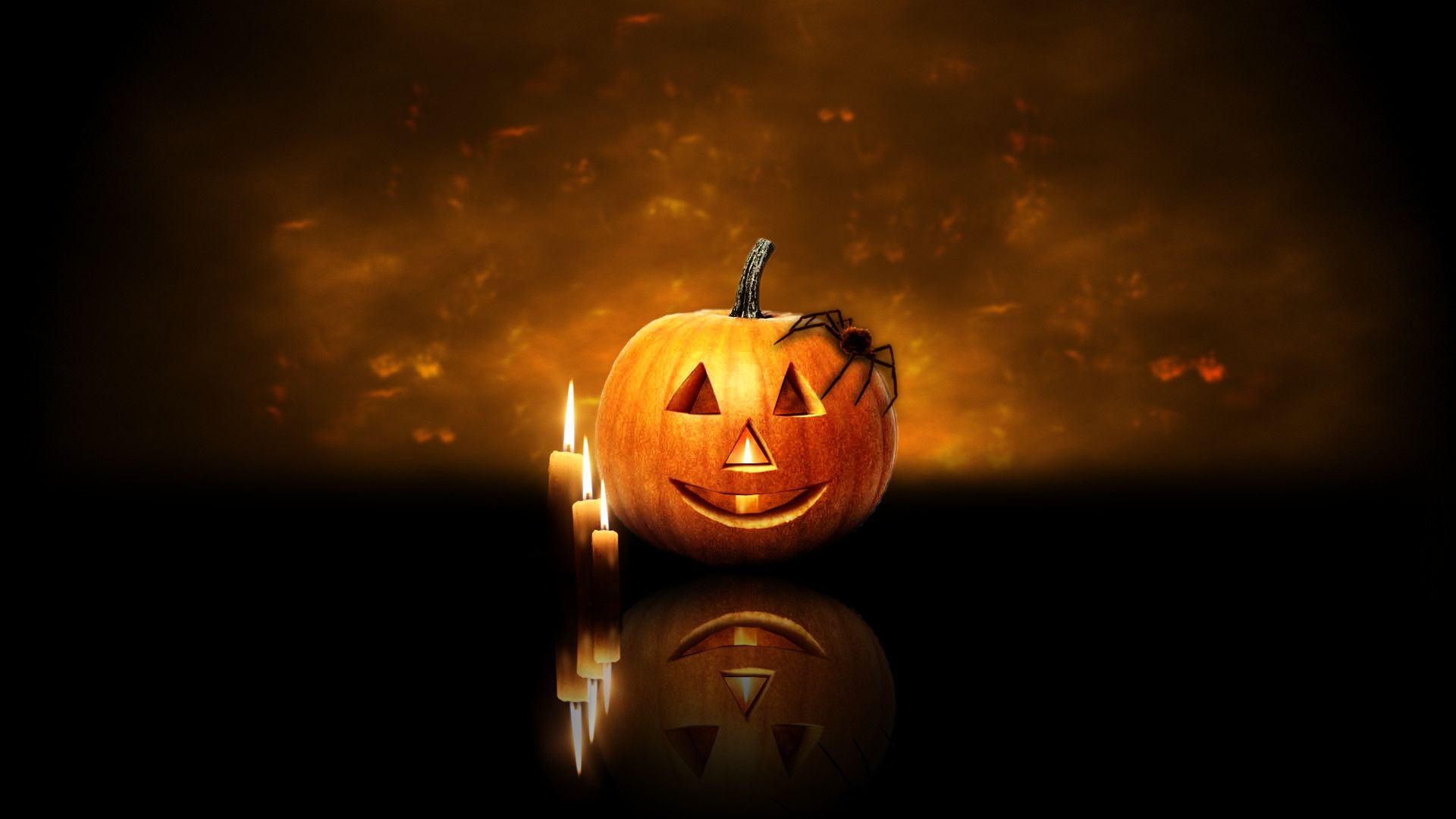 Zucca di Halloween con candele, 1920x1080 1080p, PC