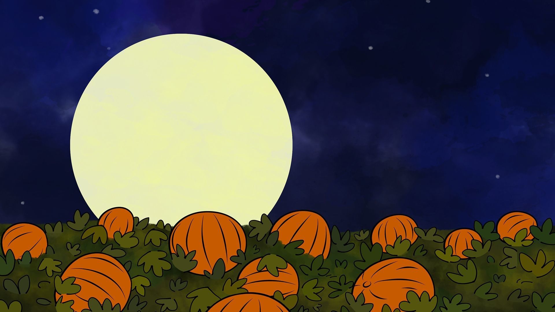 Campo di zucche luna piena, 1920x1080 1080p, Laptop
