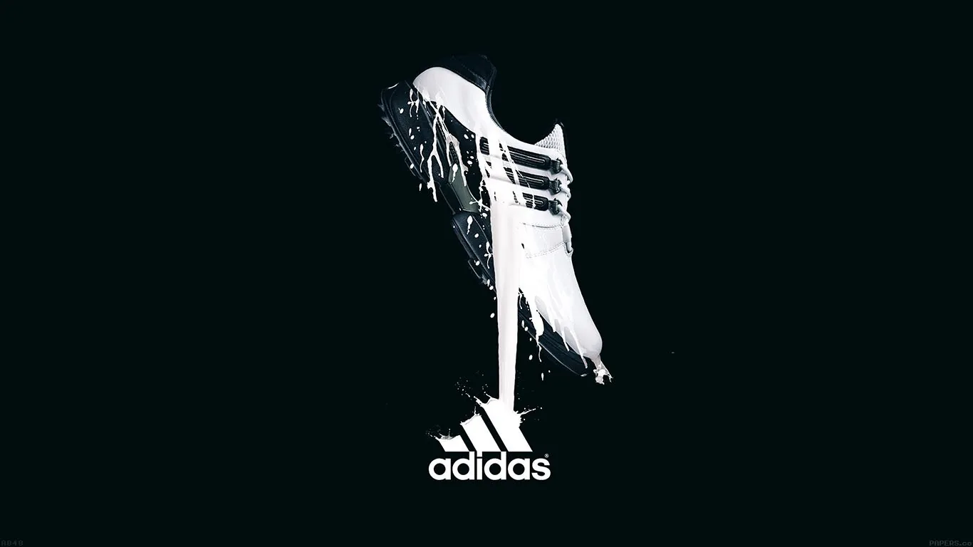 Logo Adidas scarpa bianca nero, tre strisce, 1366x768 720p, Notebook