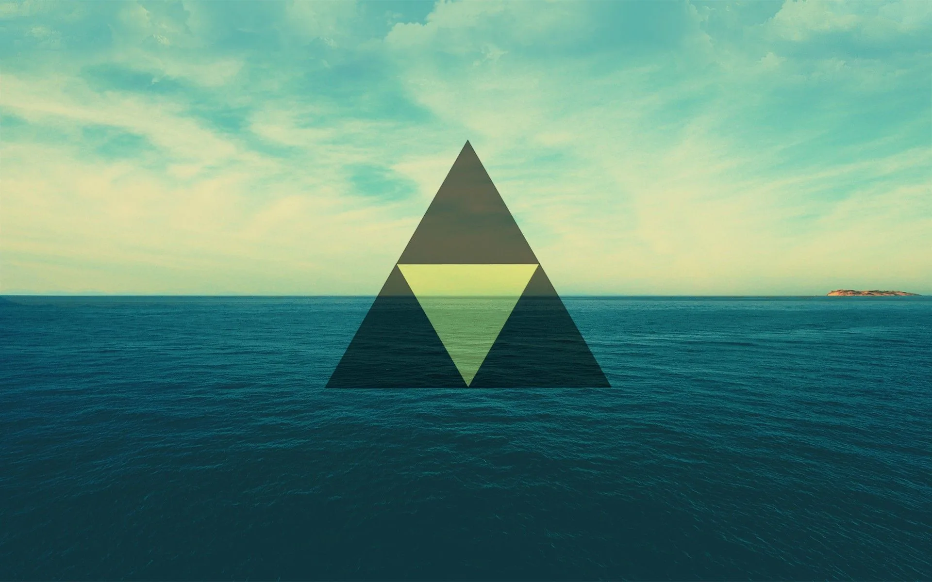 Triangolo geometrico su mare, 1920x1200 Full HD+ WUXGA, PC Desktop