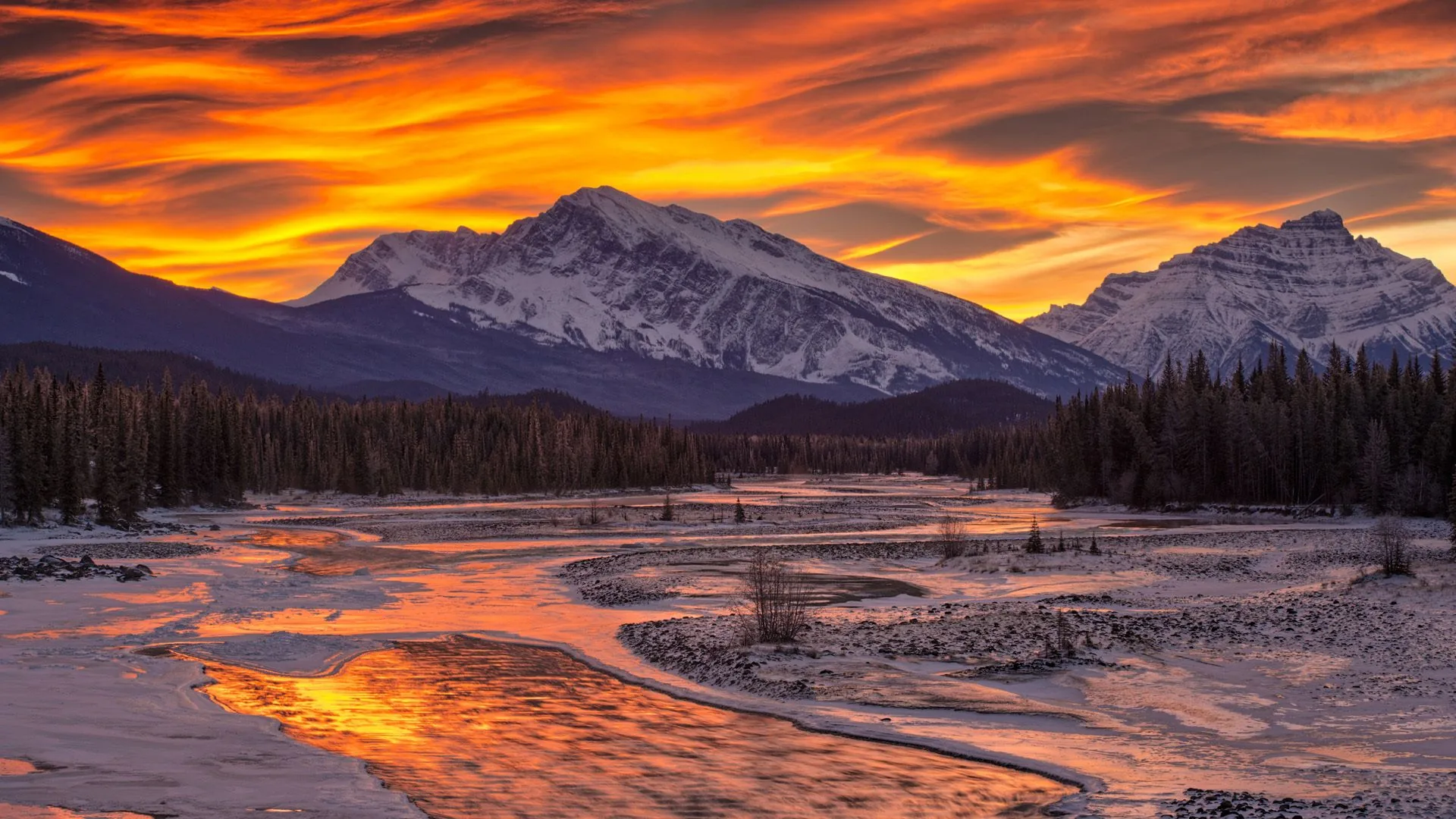 Tramonto montagne innevate Alaska, 1920x1080 1080p, Desktop