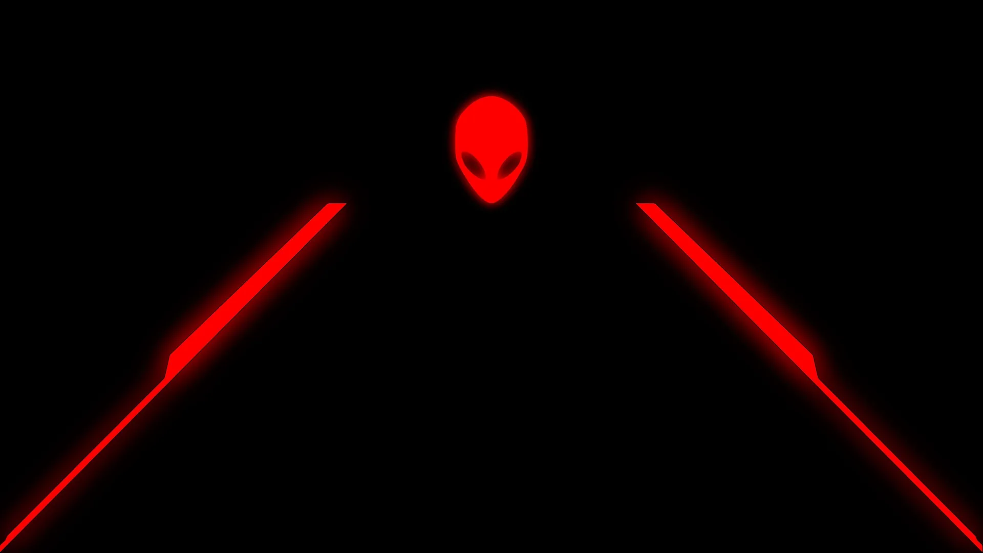 Logo Alienware rosso alieno, computer gaming, 3840x2160 UHD, PC 4K