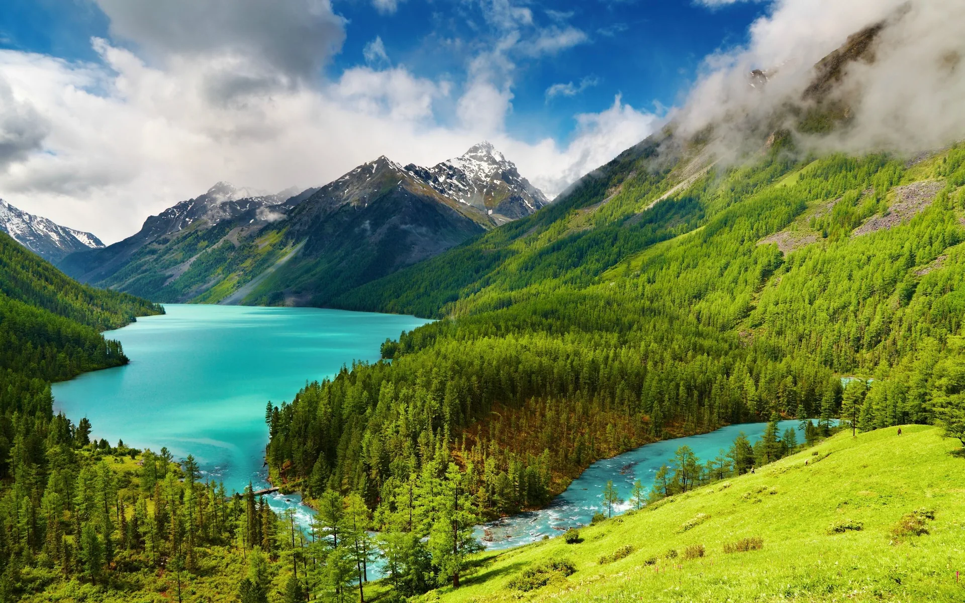 Lago turchese tra montagne, 2560x1600 WQXGA, Laptop