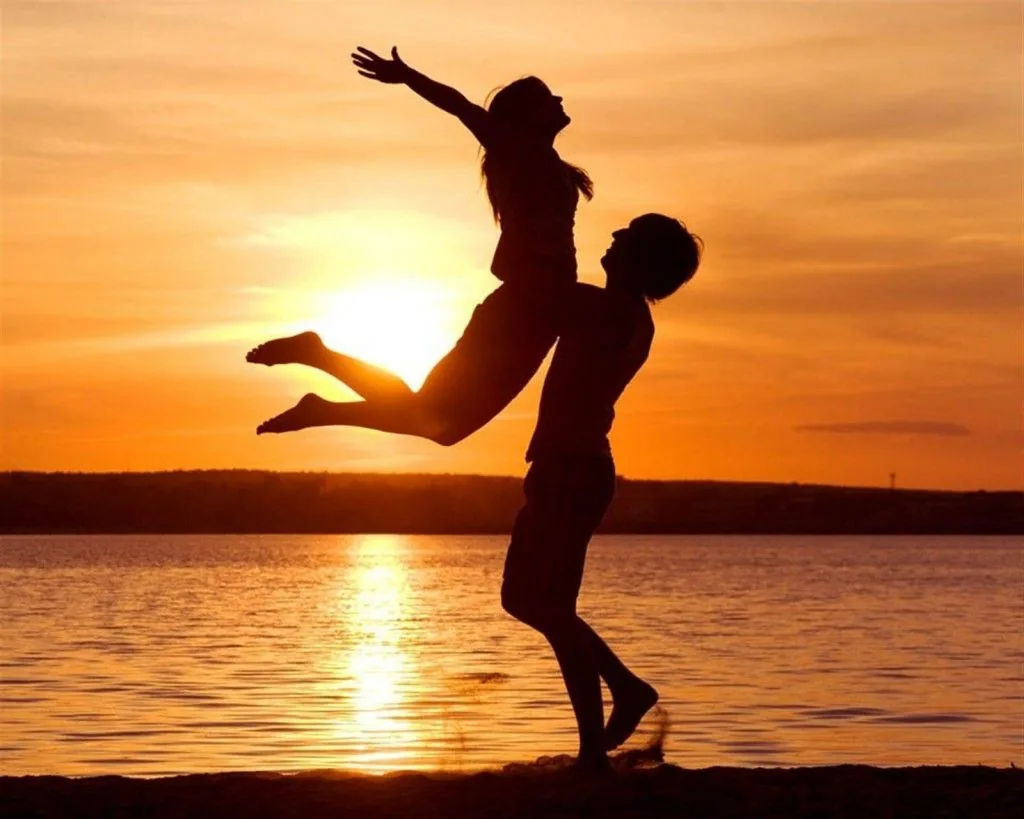 Coppia silhouette tramonto spiaggia, 1024x819 HD, PC