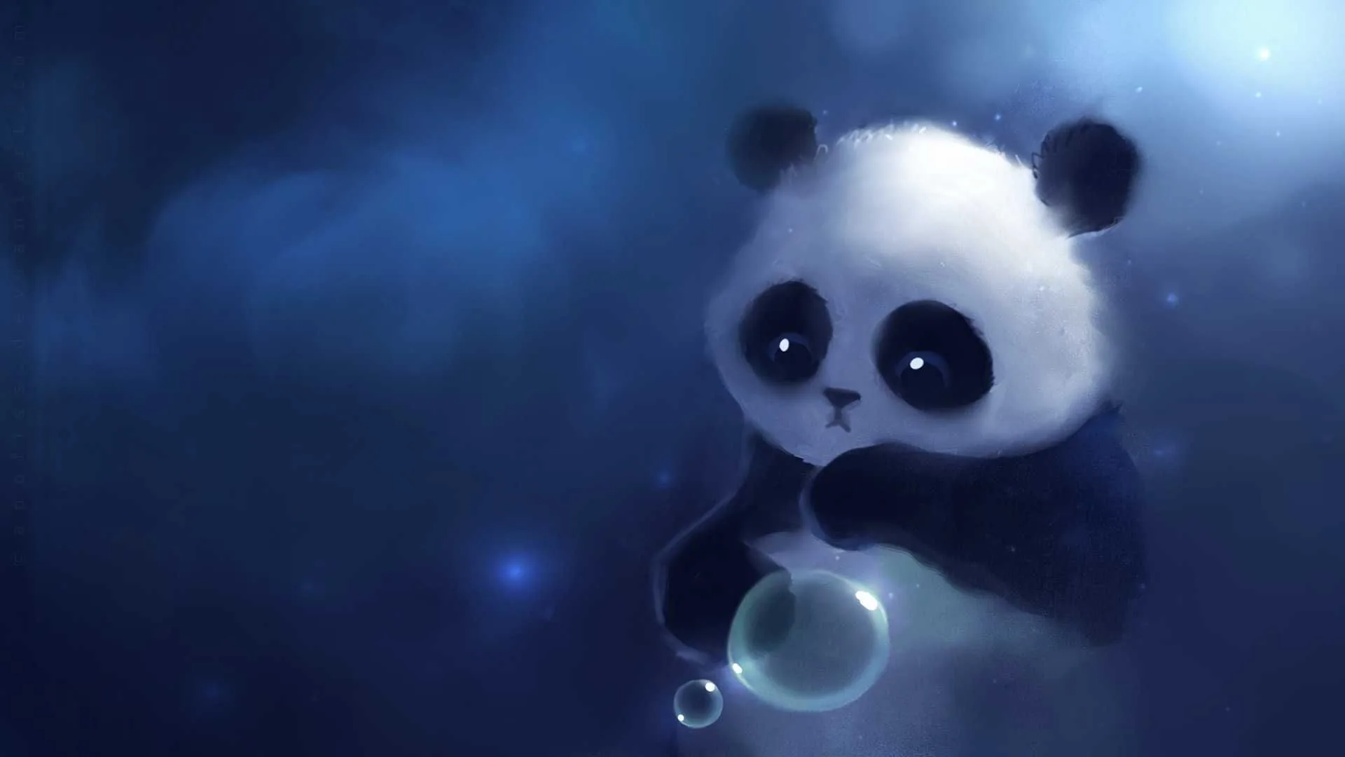 Panda anime carino blu, 1920x1080 1080p, Laptop