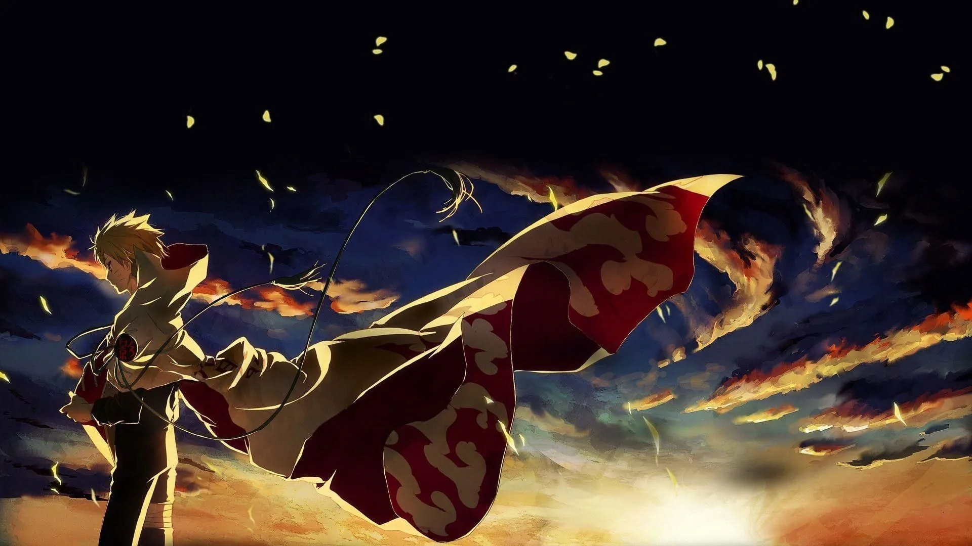 Naruto mantello Hokage tramonto, Konoha, 1920x1080 Full HD, Laptop